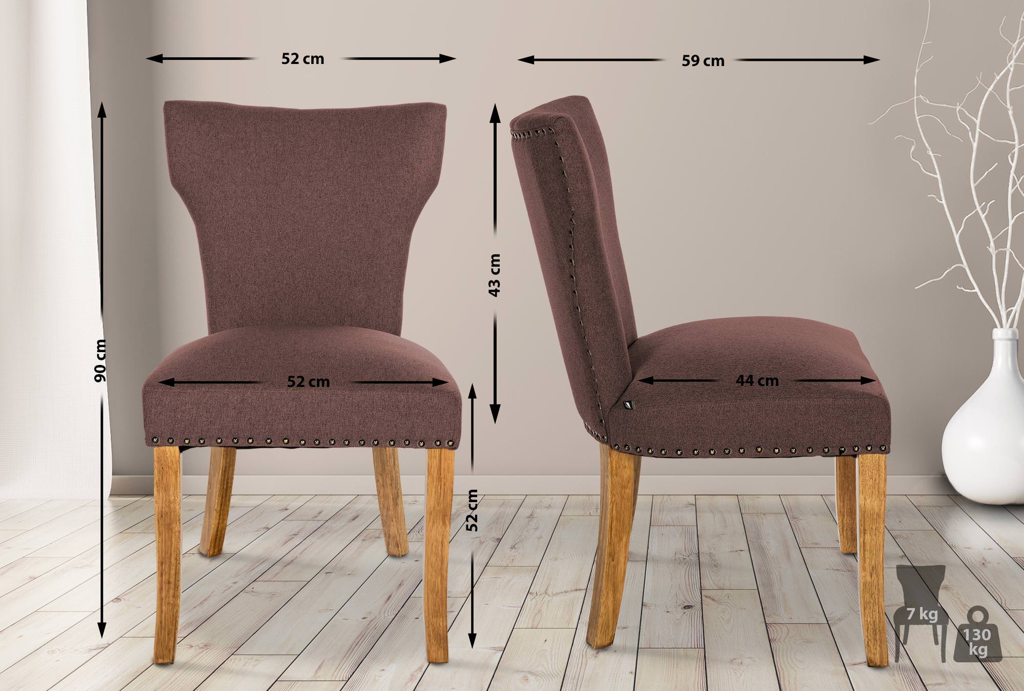 Set de 2 sillas de comedor Zadar en tela