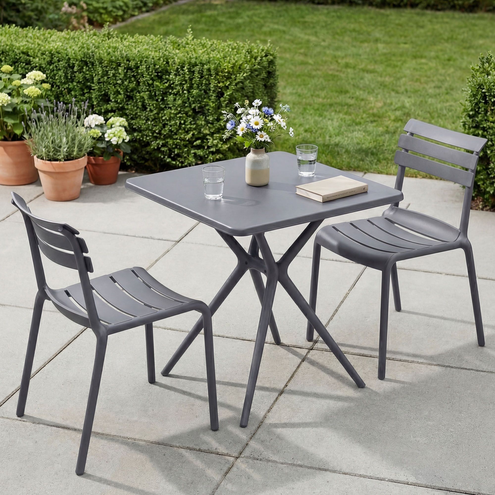 Conjunto de muebles de jardín Vela con 2 sillas