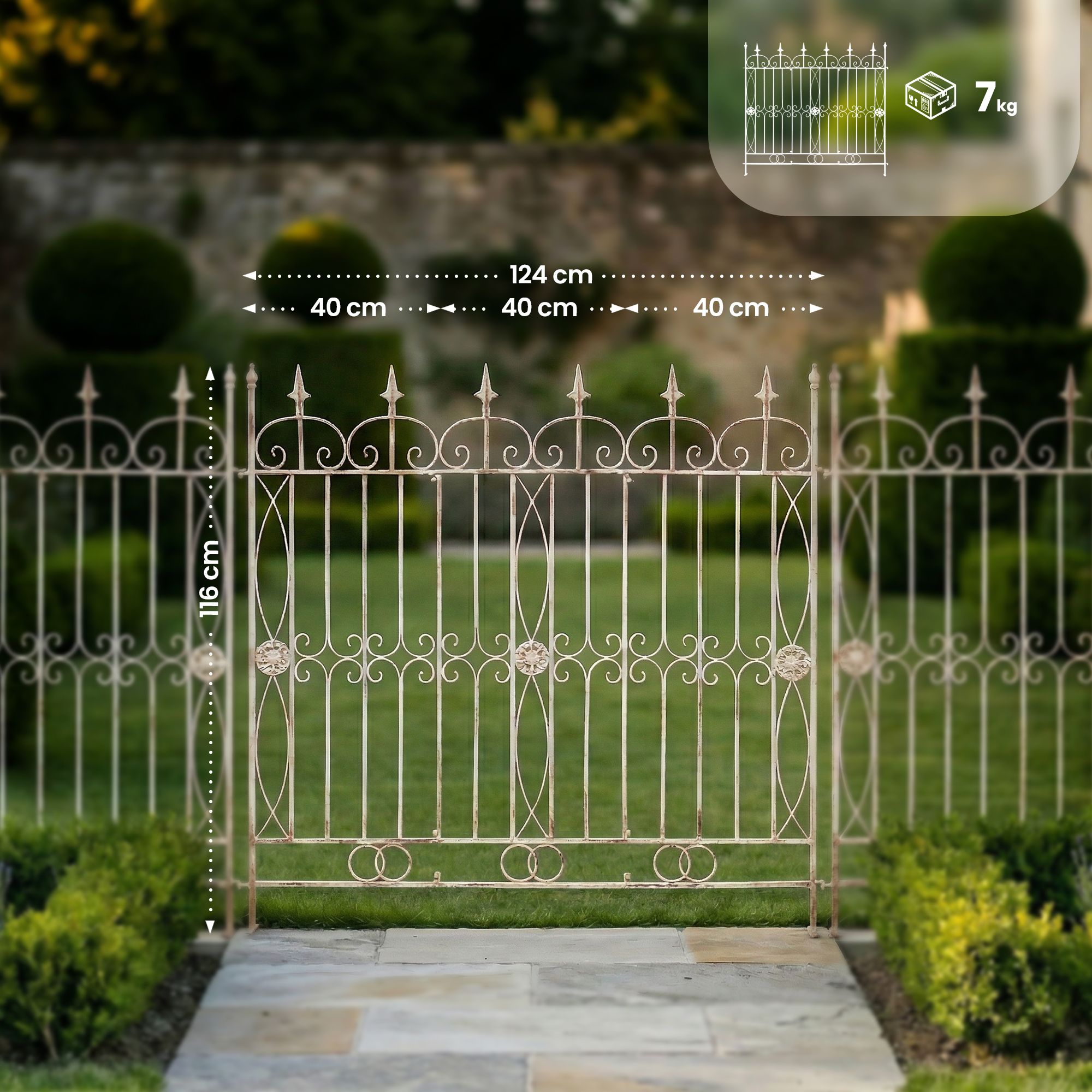 Set de 4 vallas de jardín Mangold
