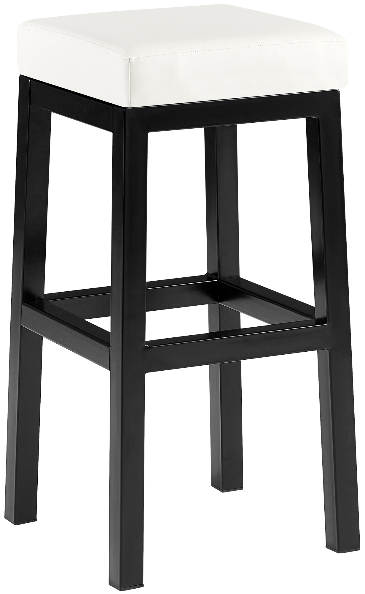 Taburete de bar Taylor Revestimiento de polipiel Altura del asiento 78 cm Estructura de metal negro