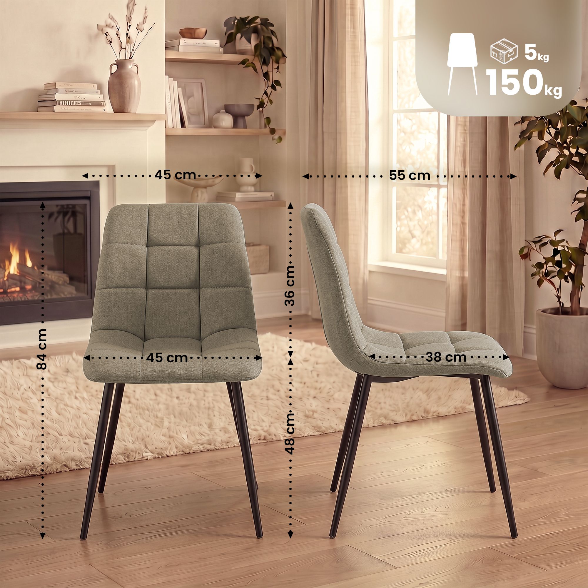 Set de 2 sillas de comedor Tilde