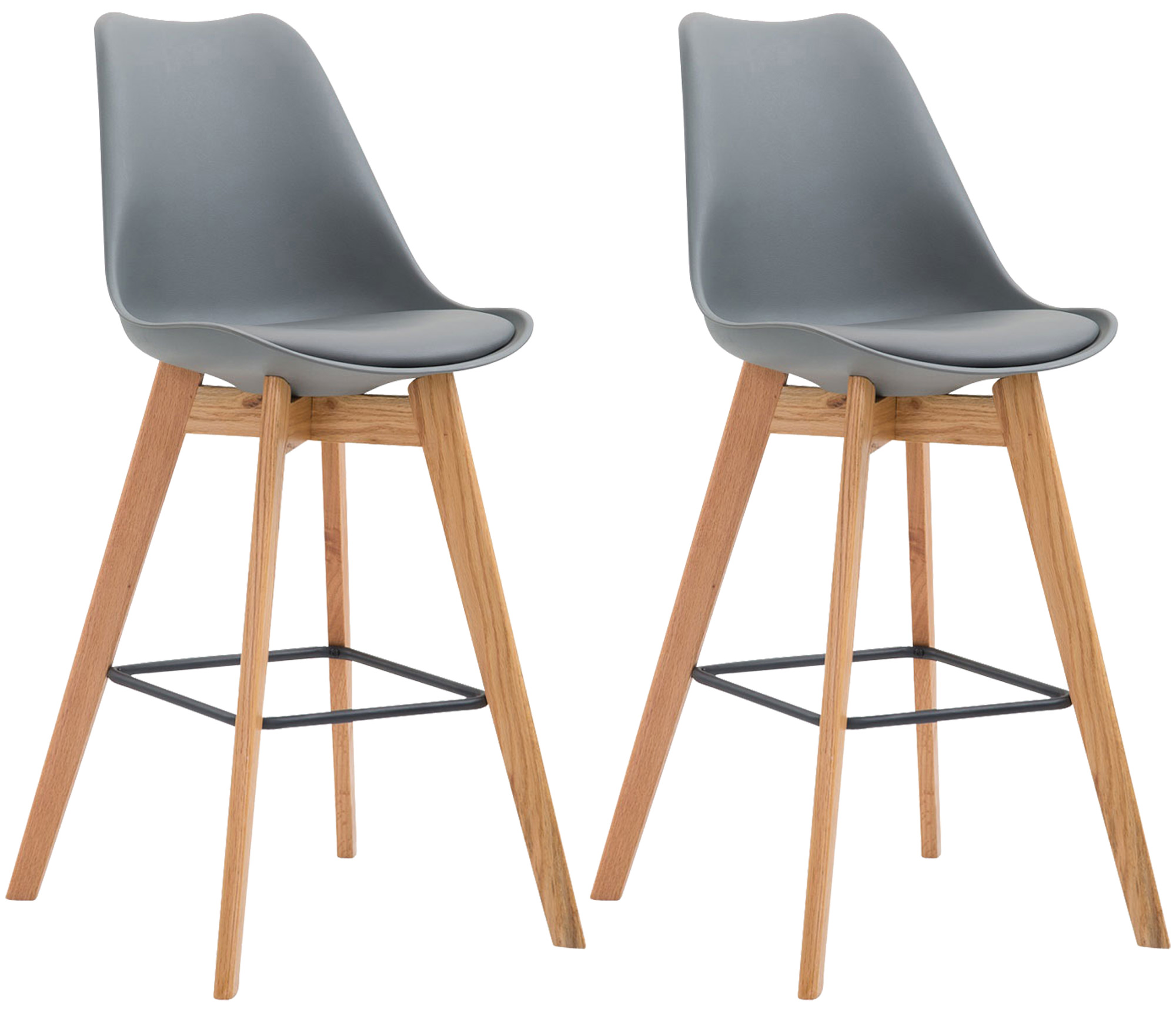 Set De 2 Taburetes De Bar Metz Con Asiento En Polipropileno