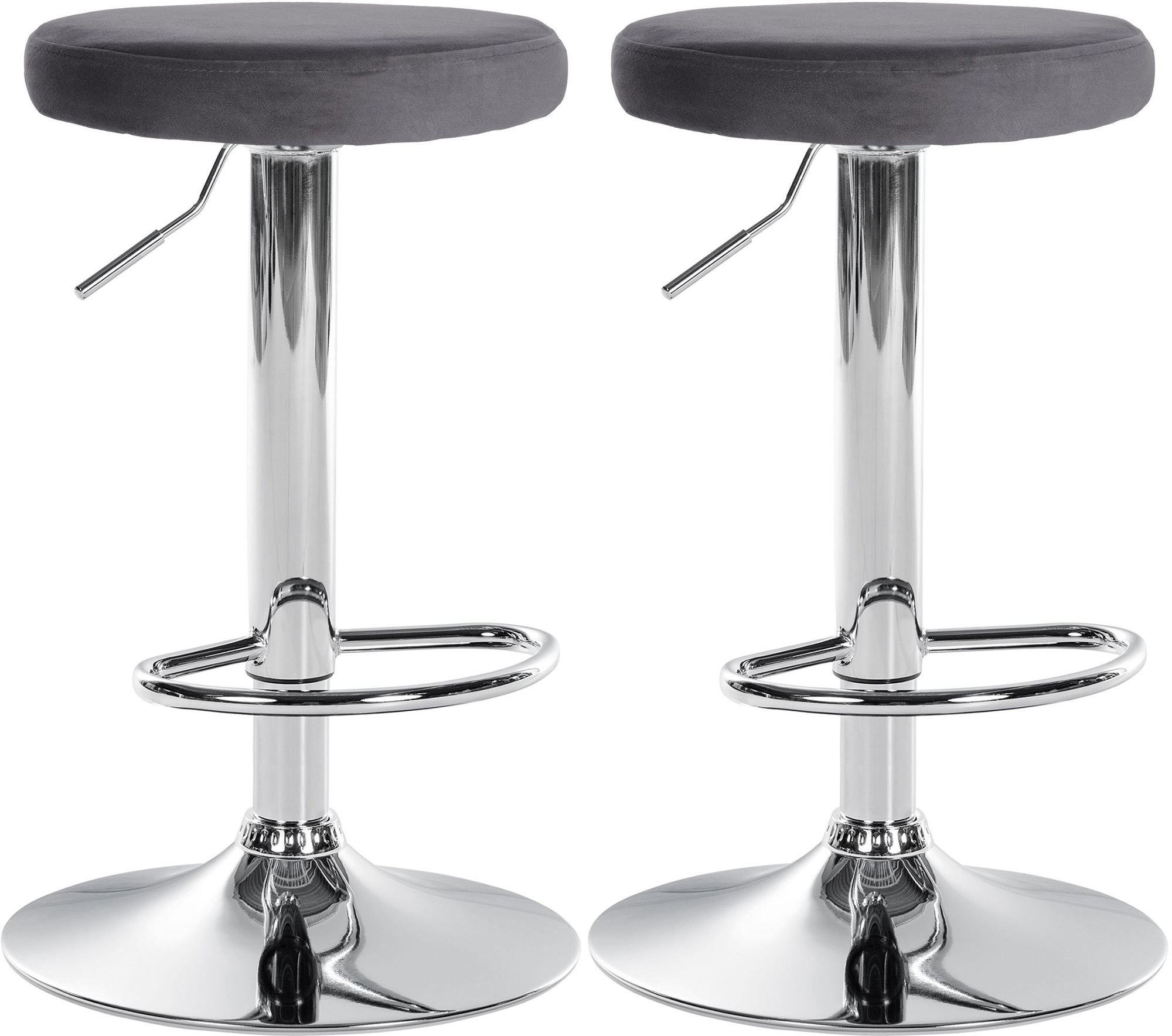 Set de 2 Taburetes de bar Ponte en terciopelo