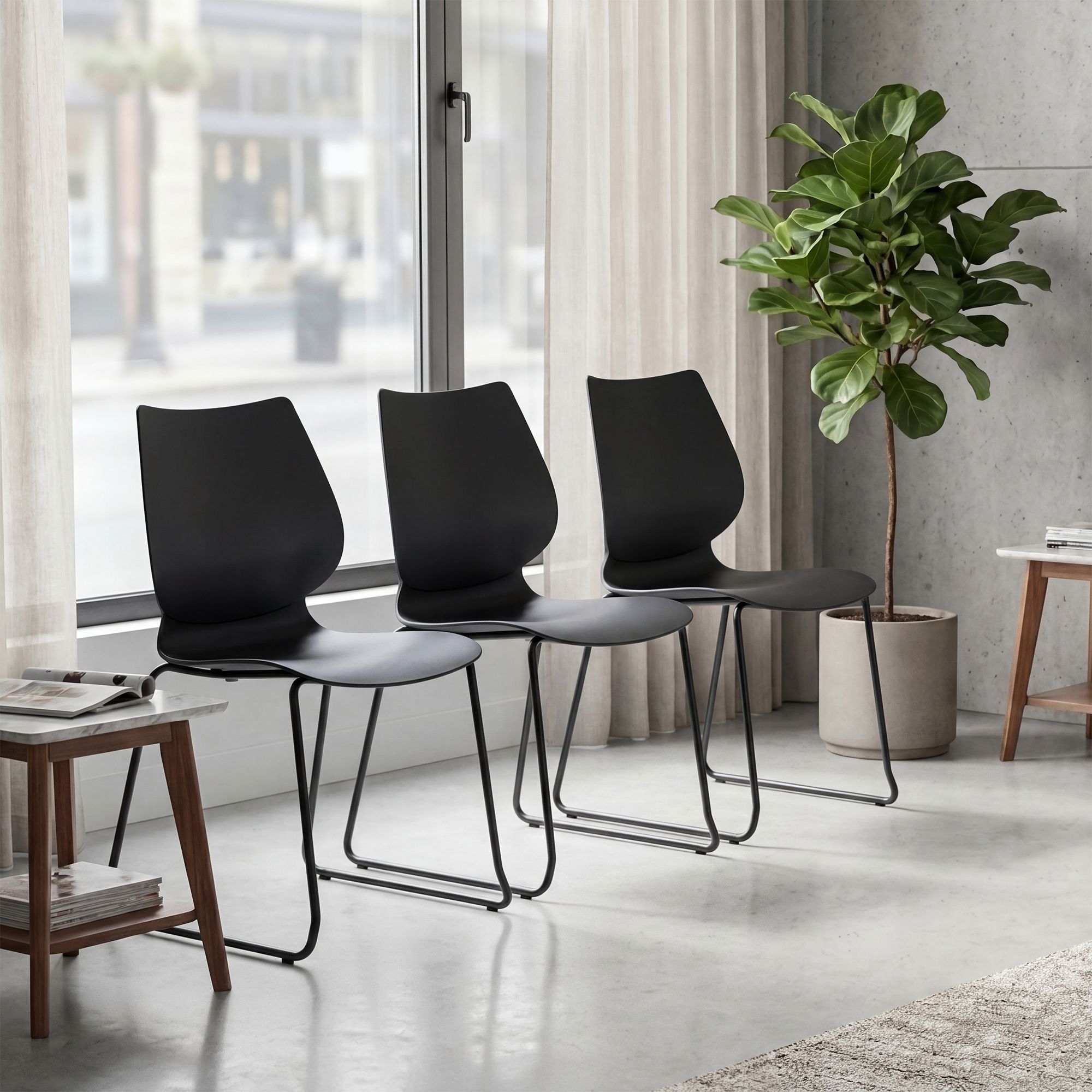 Set de 4 sillas apilables Houma
