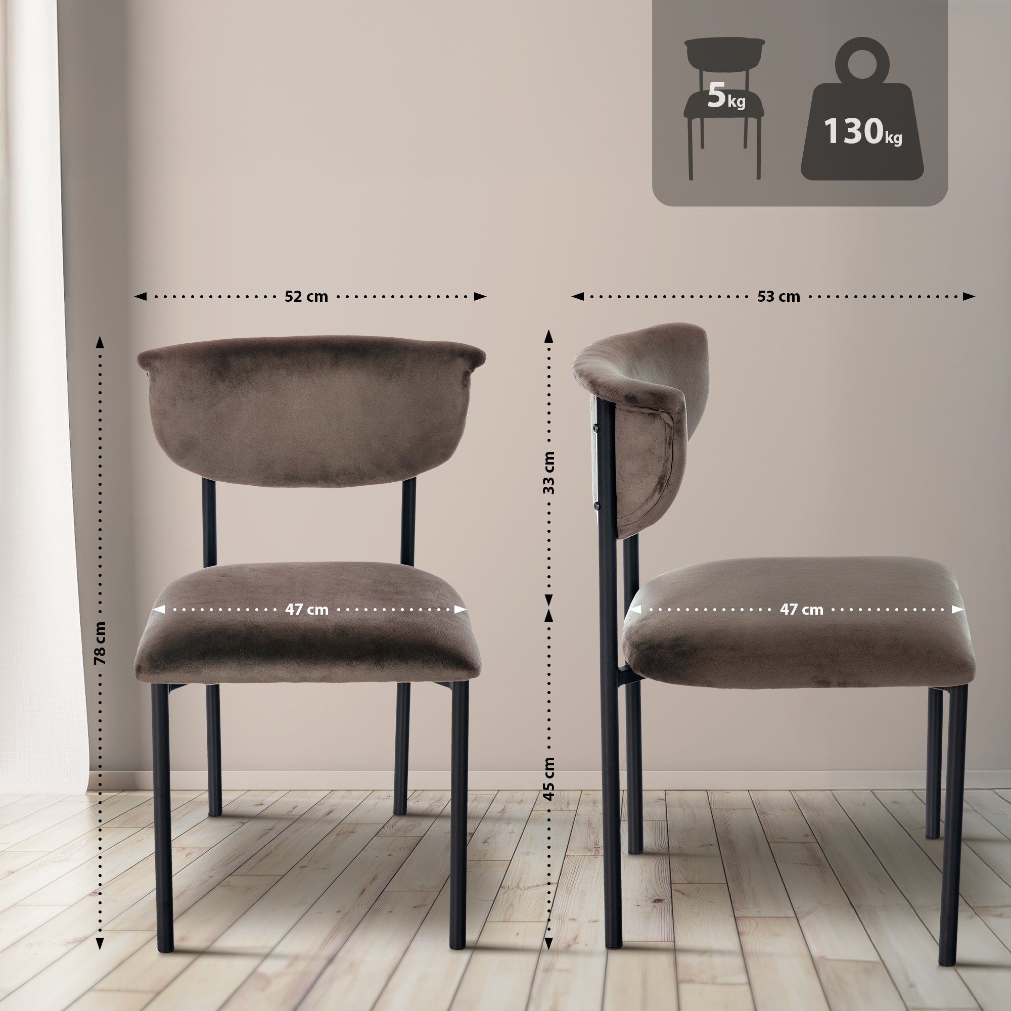 Silla de Comedor Gambell Terciopelo