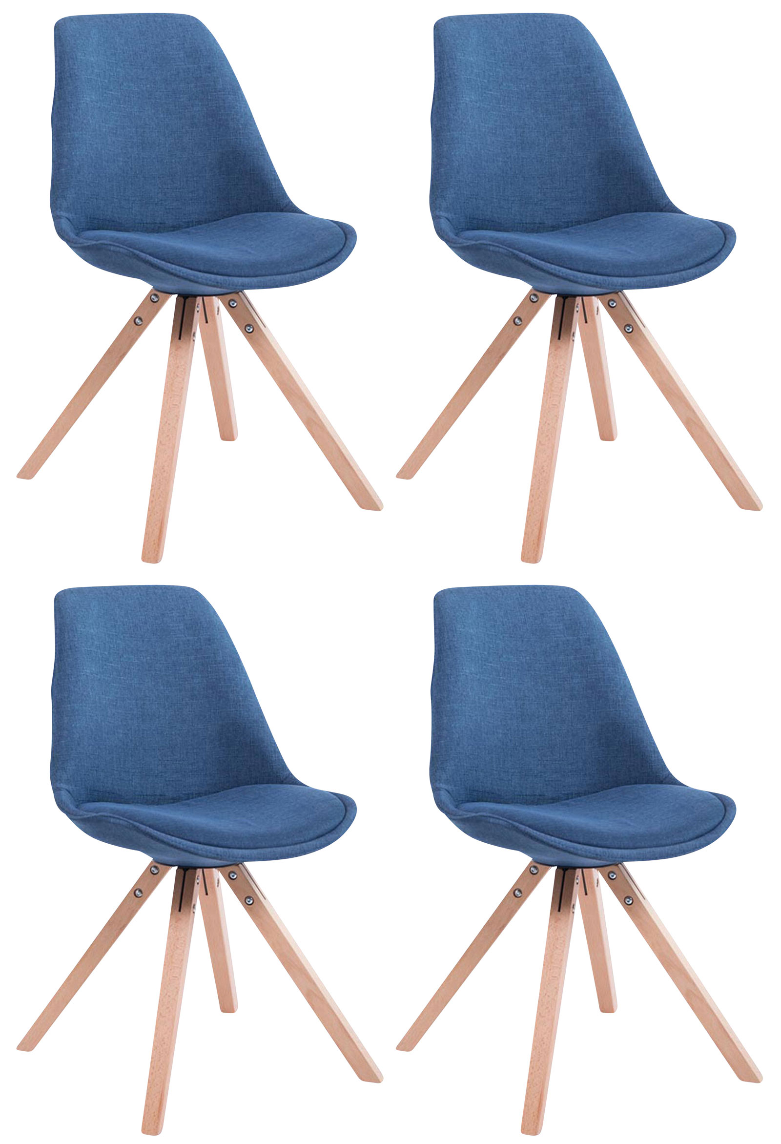 Pack de 4 sillas de comedor Toulouse Square en tela