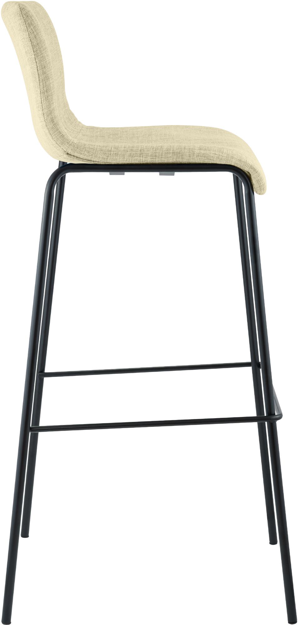 Juego de 2 taburetes de bar Hover, tela, base de cuatro patas