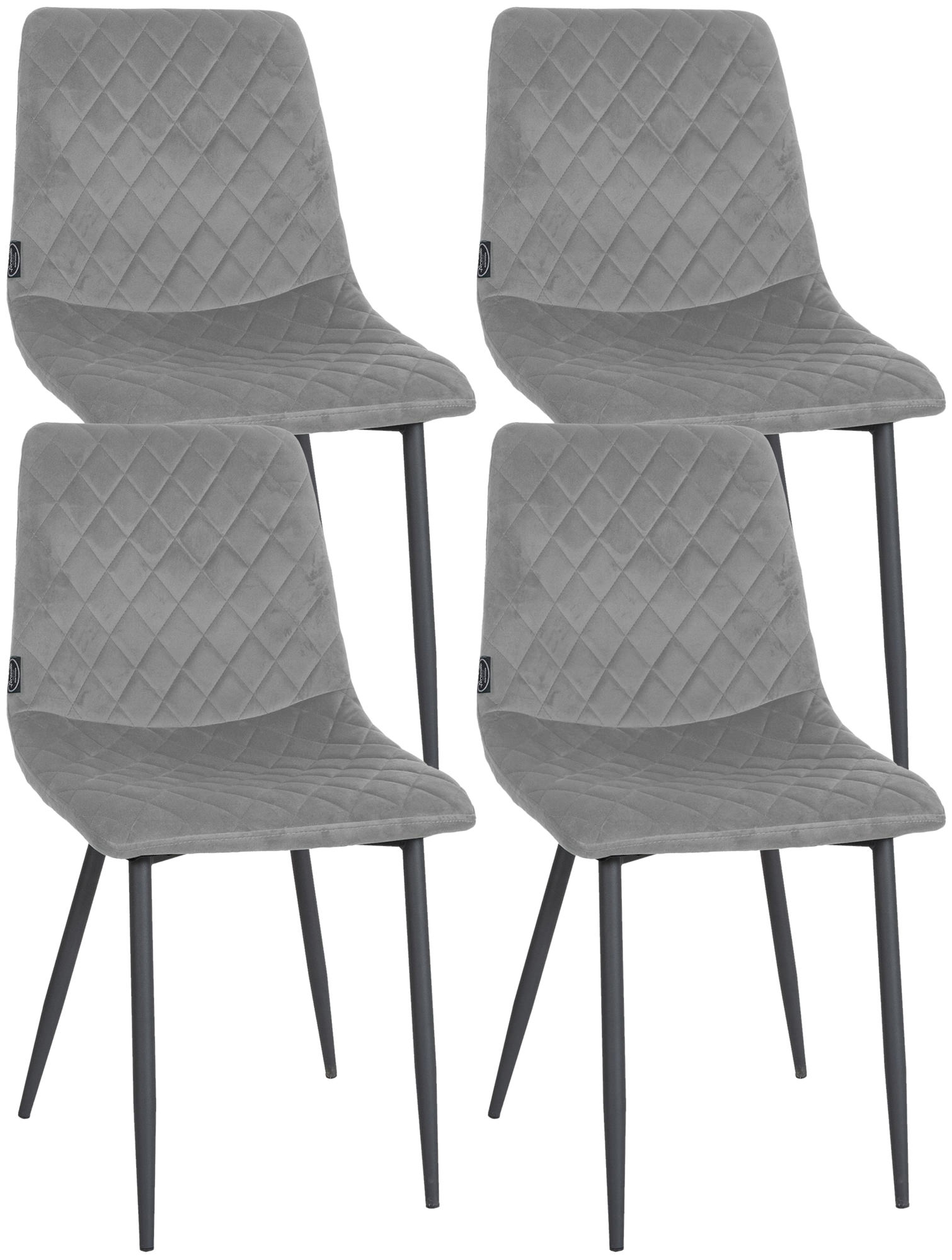 Set de 4 Sillas de comedor Telde en terciopelo