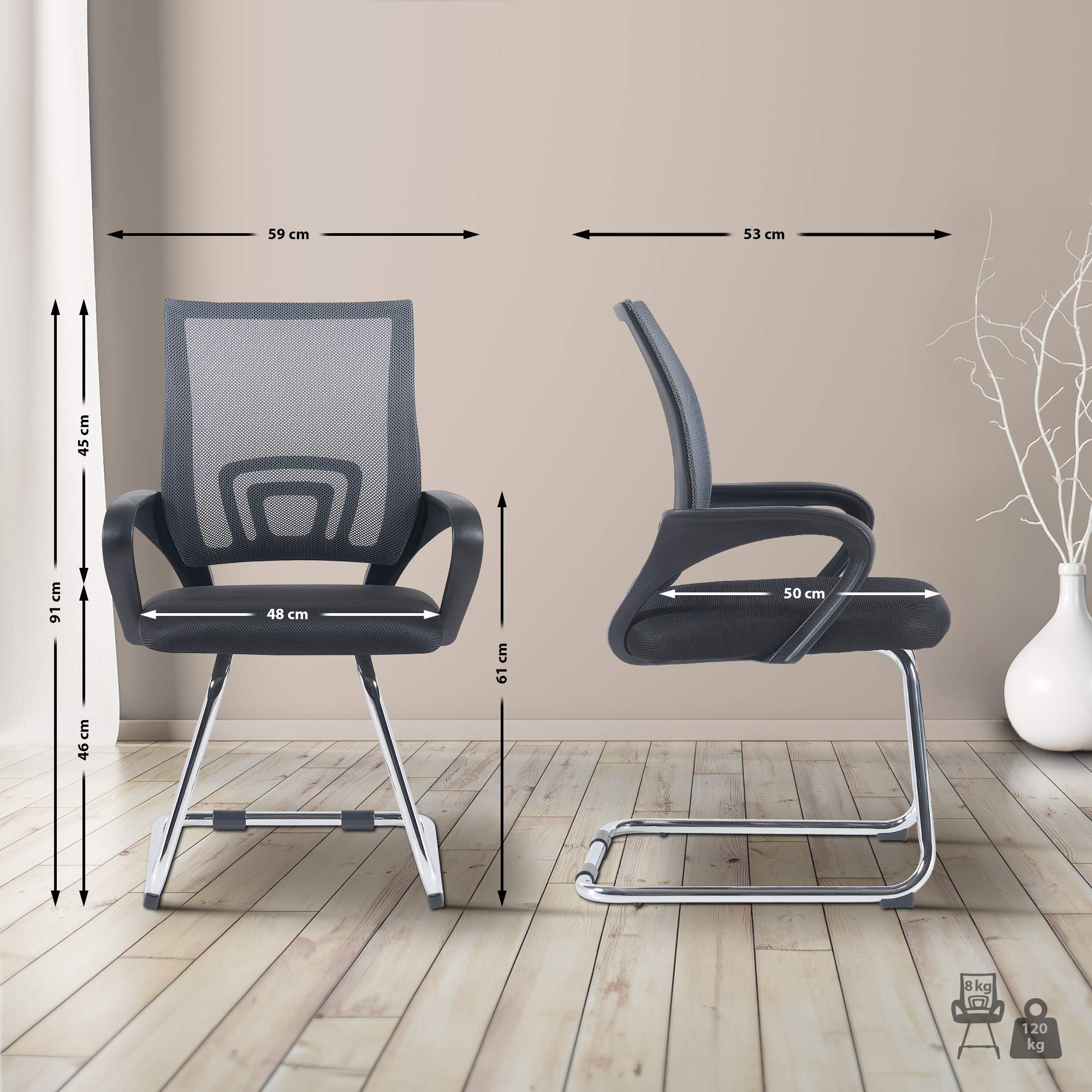 Lote de 2 sillas cantilever Eureka