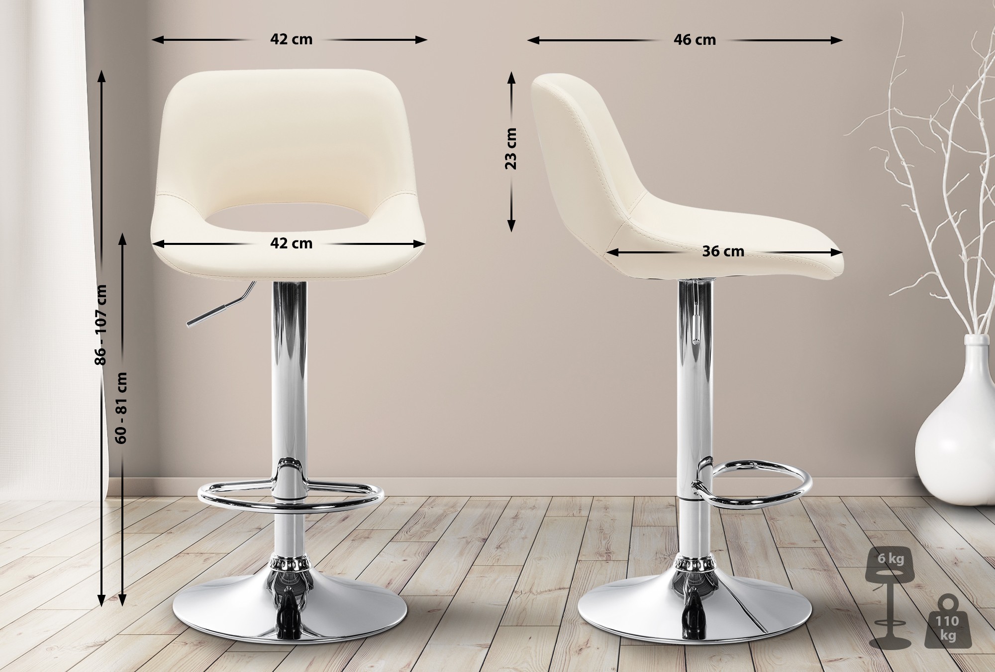 Taburete de bar Camden en polipiel