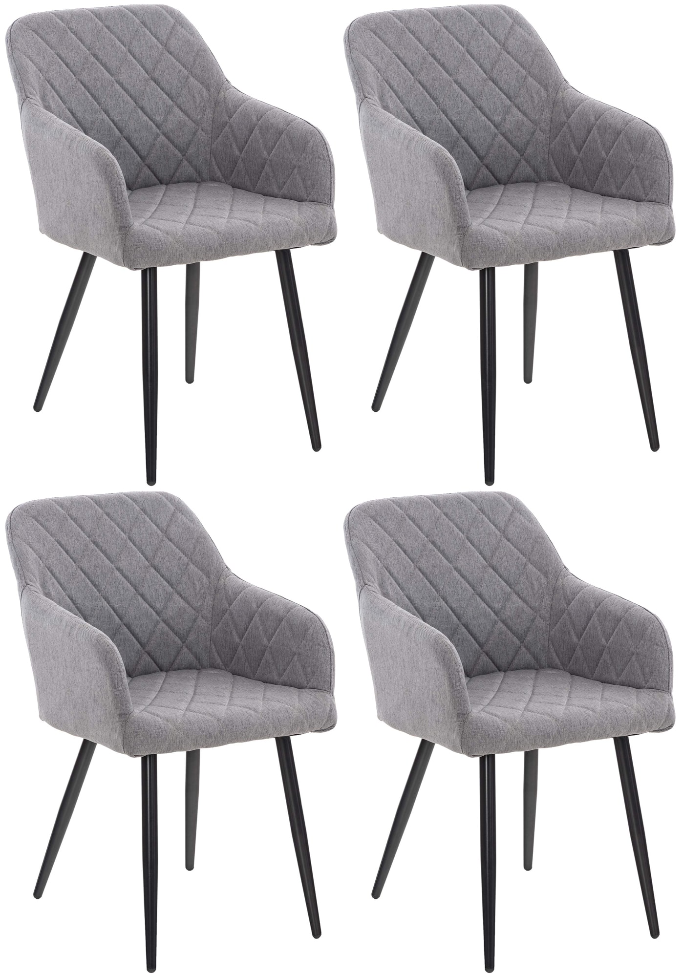 Juego de 4 sillas de comedor Shila en tela o terciopelo