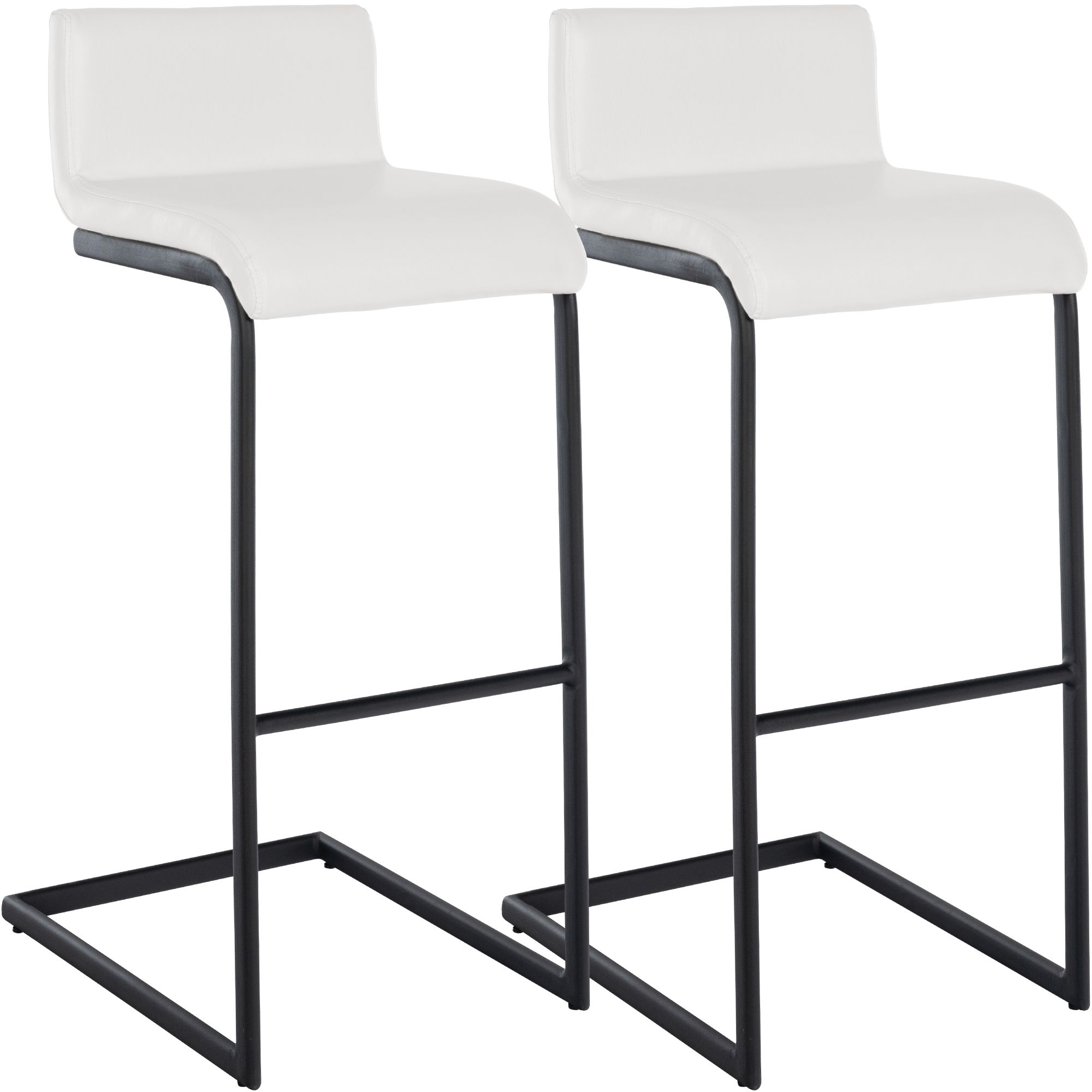 Set de 2 Taburetes de Bar Newport, Estructura de Metal Negro