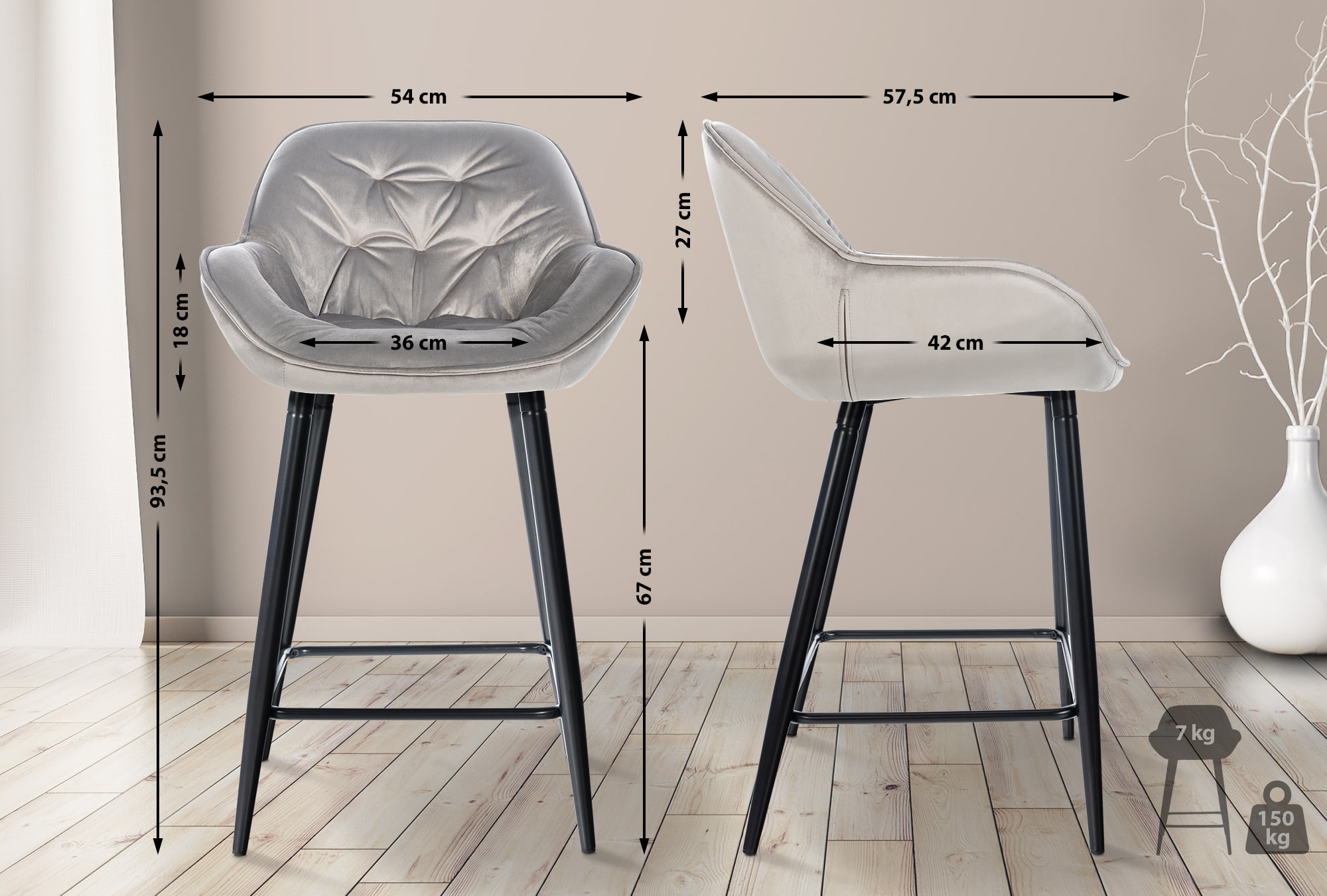 Set de 2 Taburetes de bar Gibson