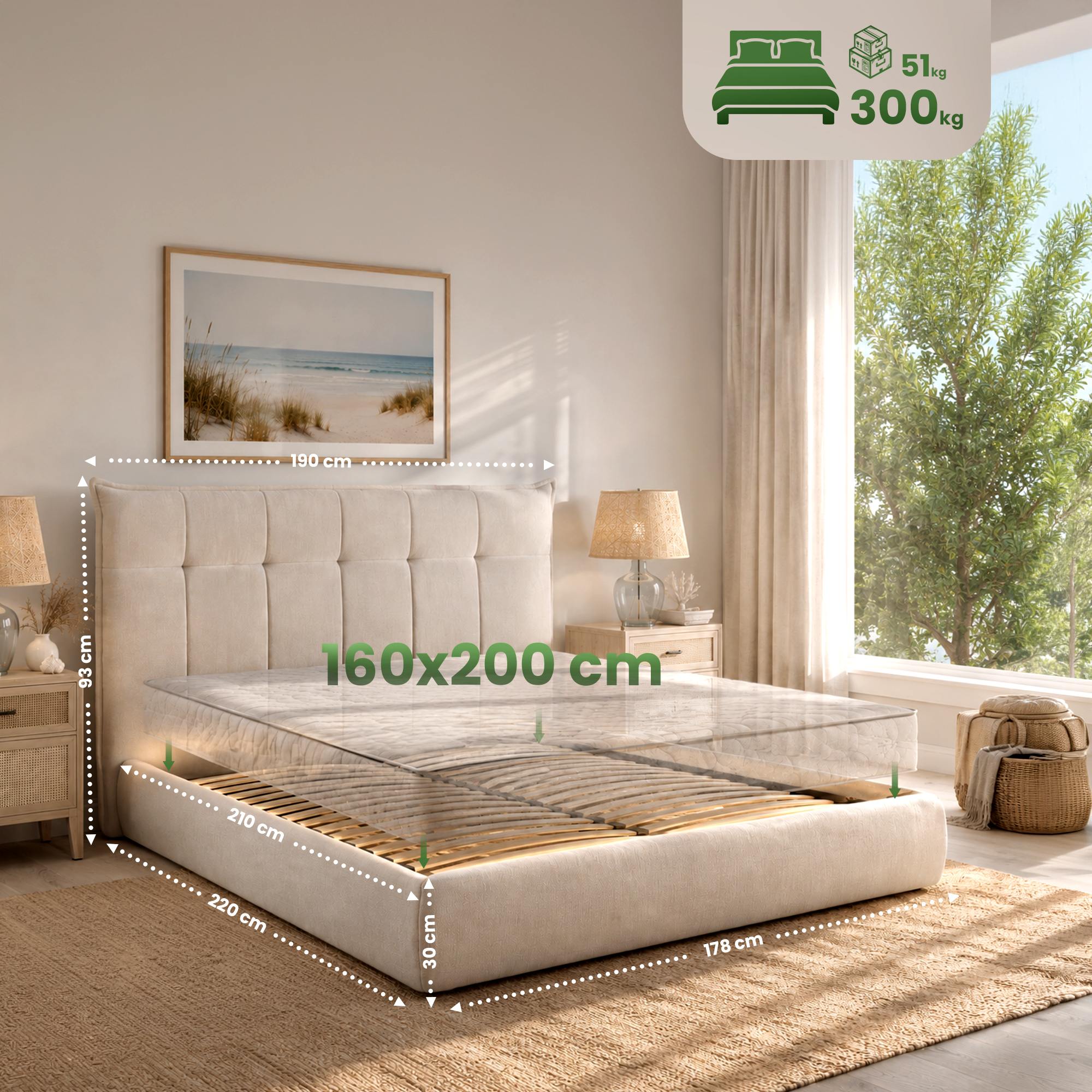 Cama Mirka 160 x 200 cm
