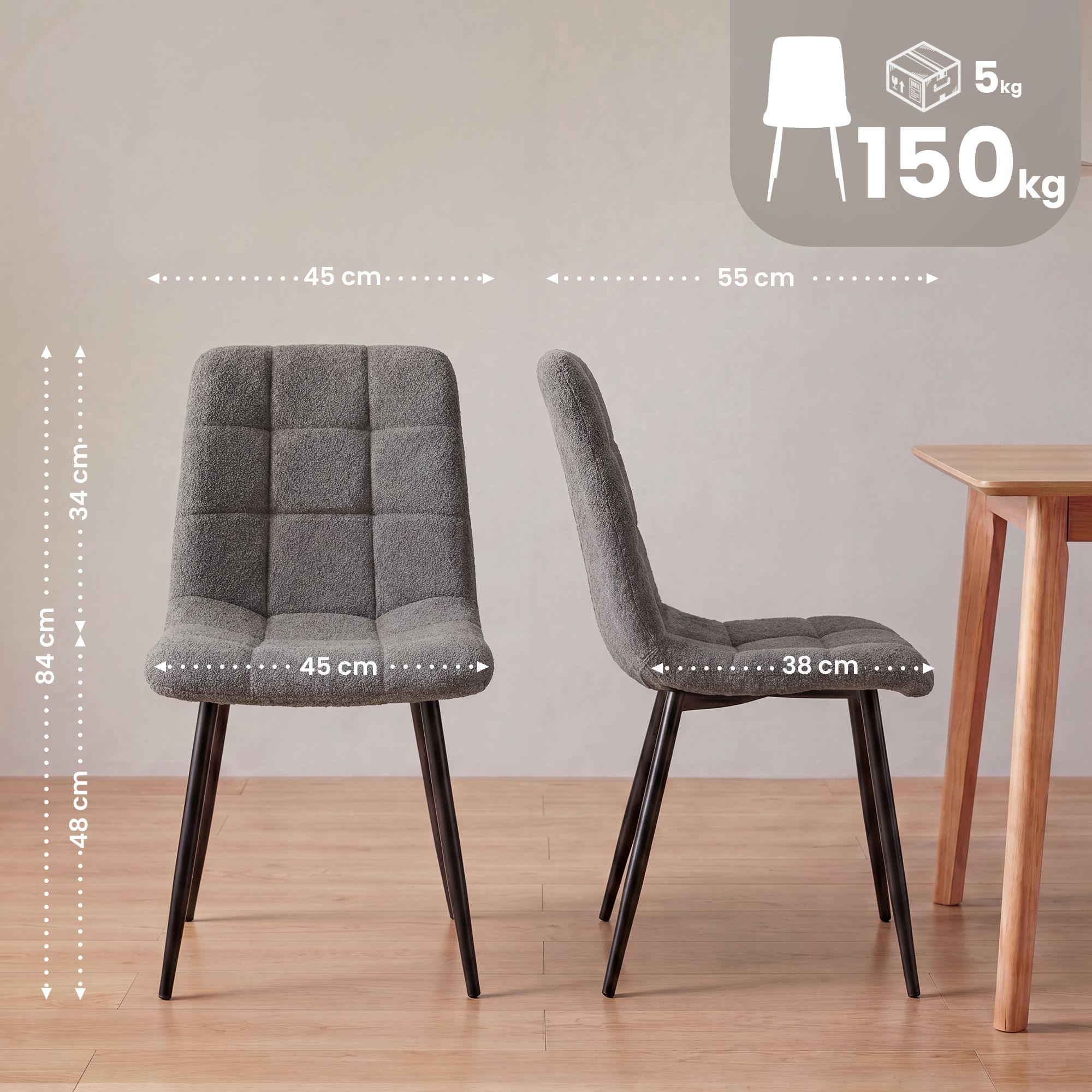 Silla de Comedor Antibes Tejido de Peluche