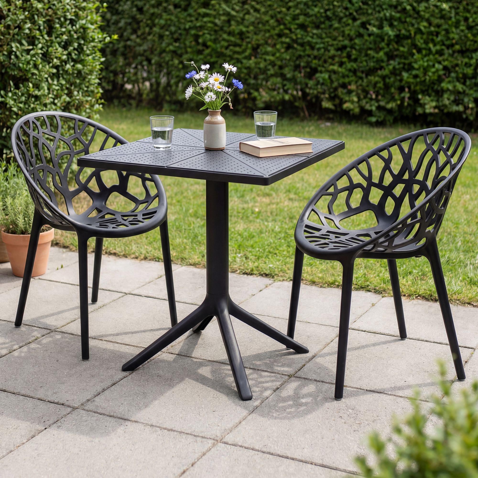 Conjunto de muebles de jardin Neriva con 2 sillas