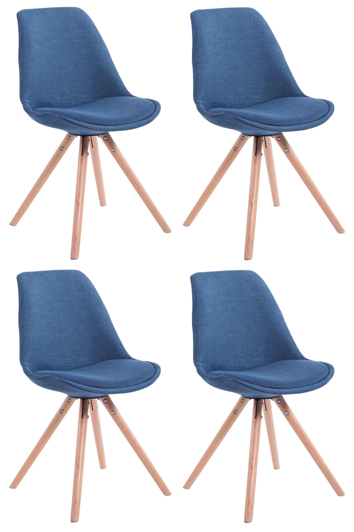Set de 4 sillas de comedor Toulouse en tela