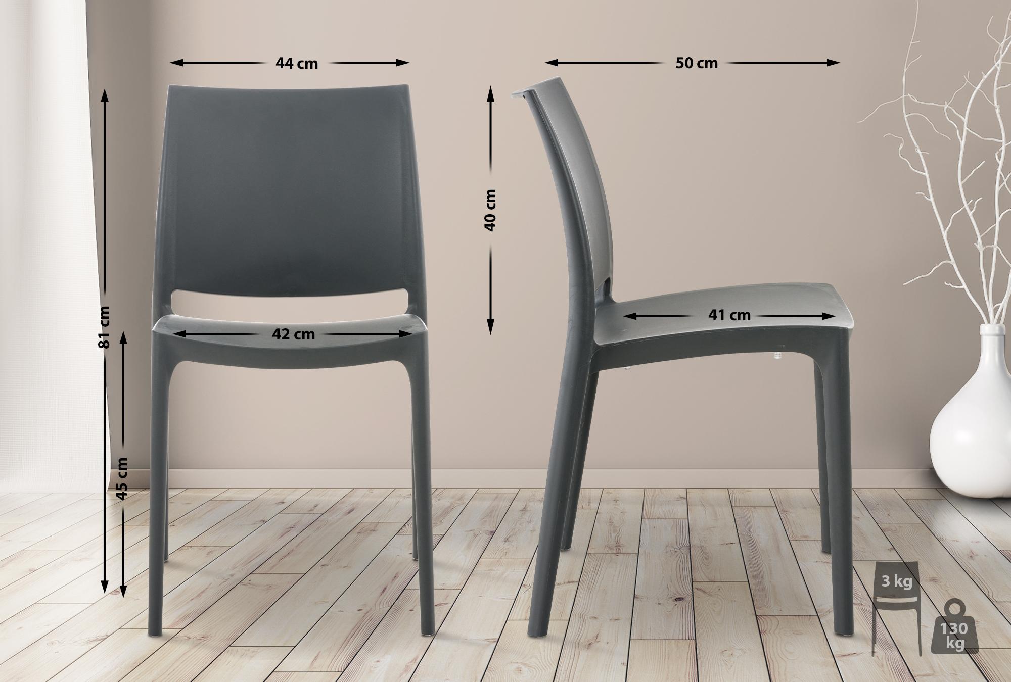 Set de 2 sillas apilables Maya