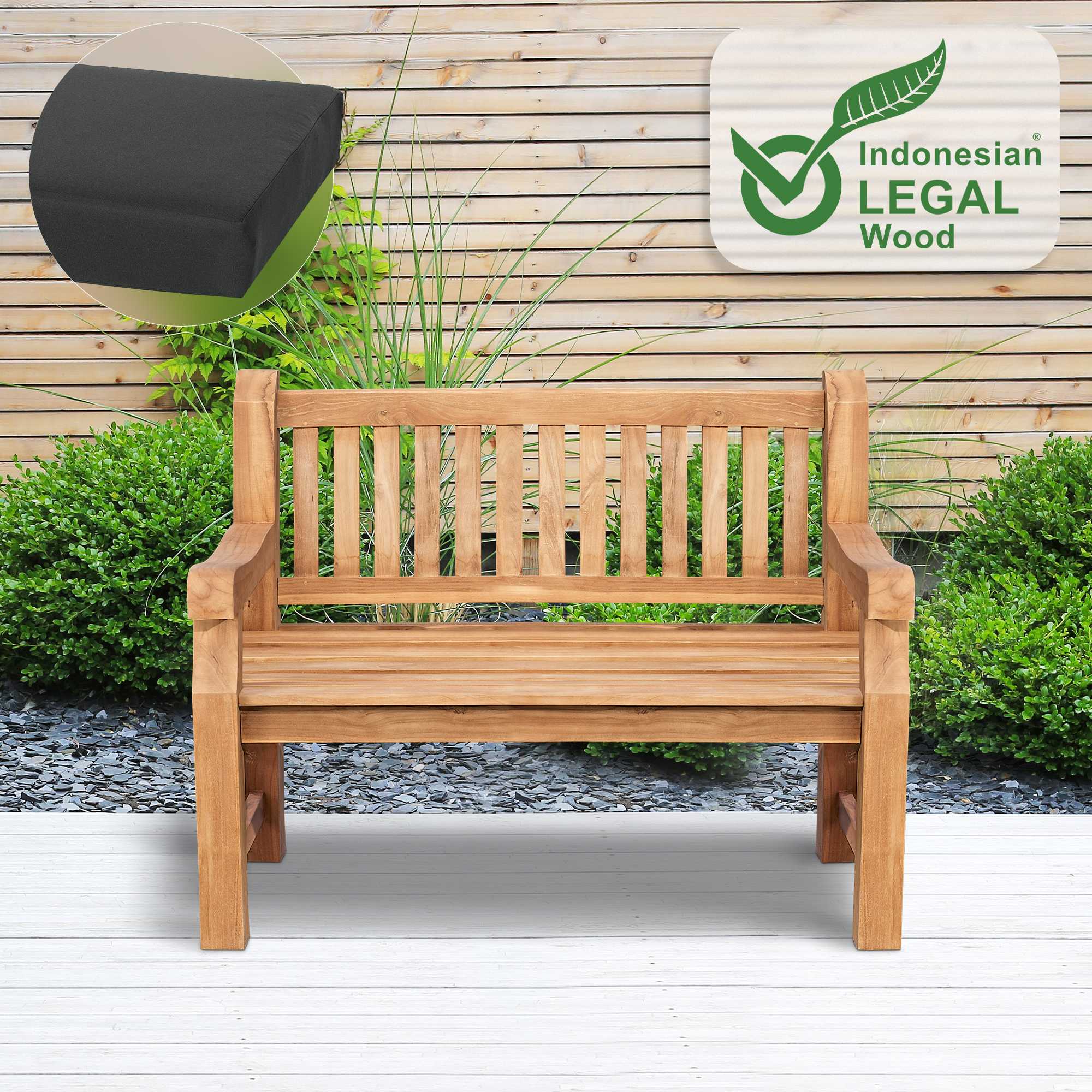 Banco de Jardin de Teca Daxon con Cojin de Asiento