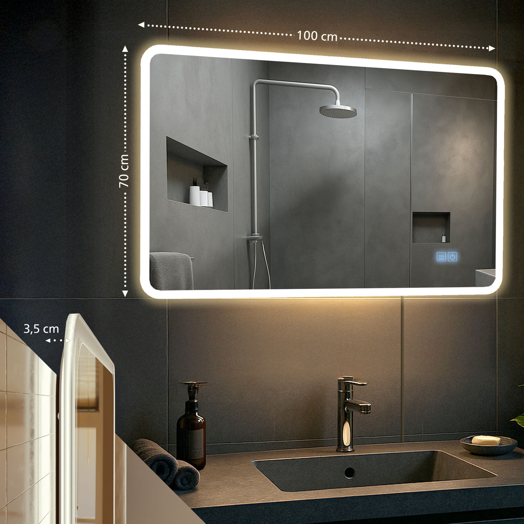 Espejo de baño Jericho con Bluetooth