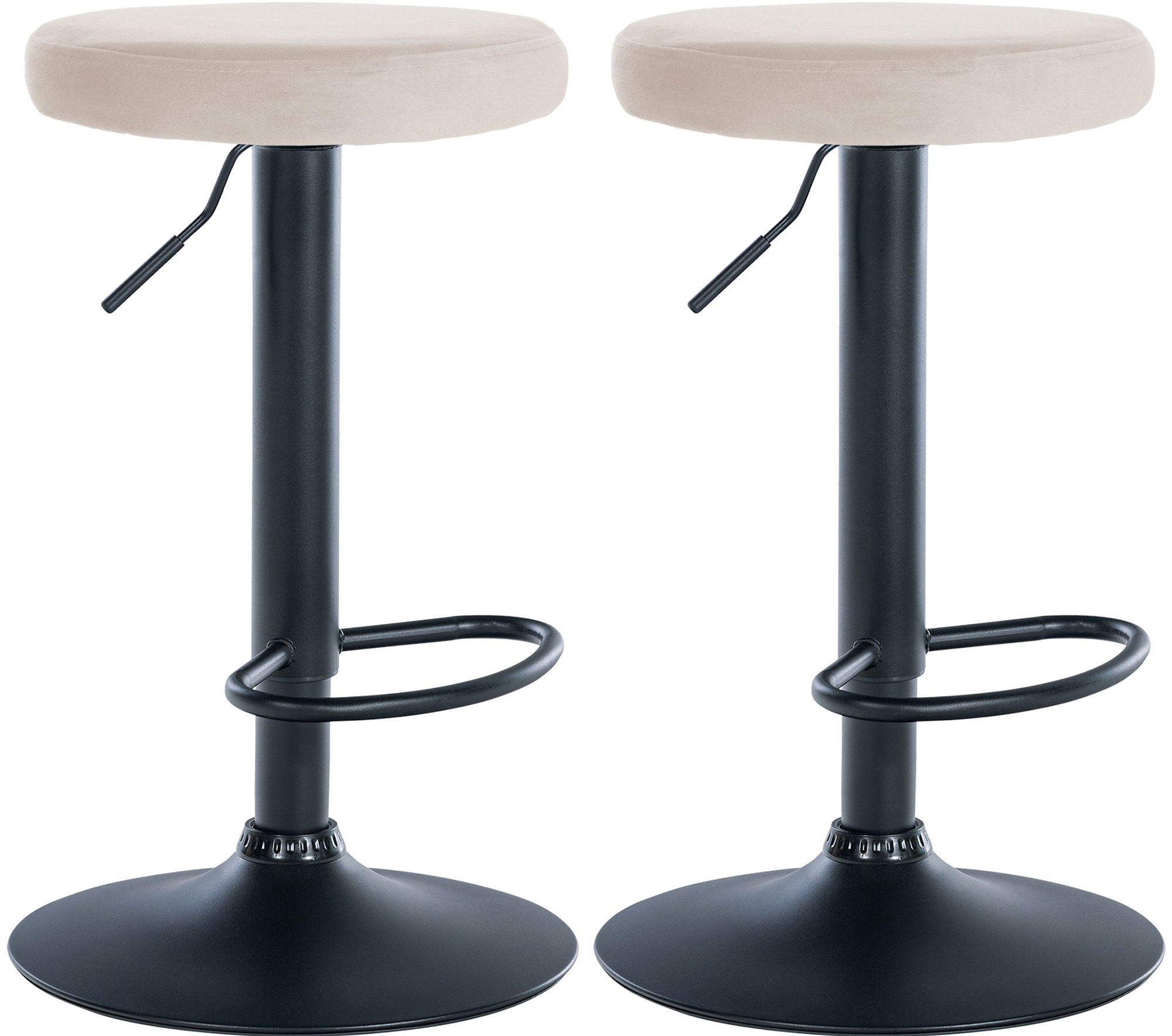 Set de 2 Taburetes de bar Ponte en terciopelo