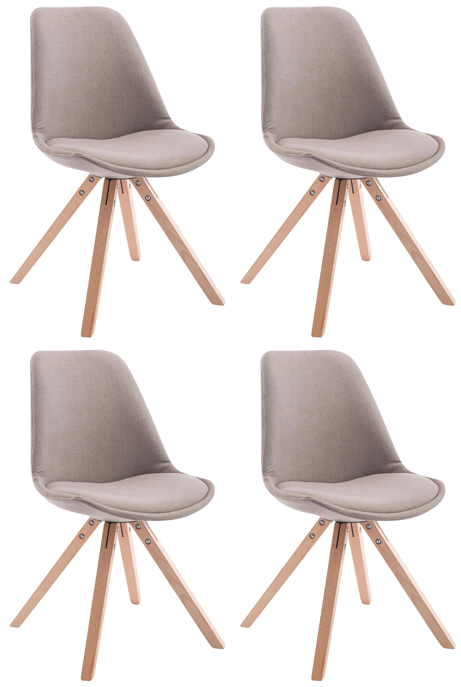 Pack de 4 sillas de comedor Toulouse Square en tela