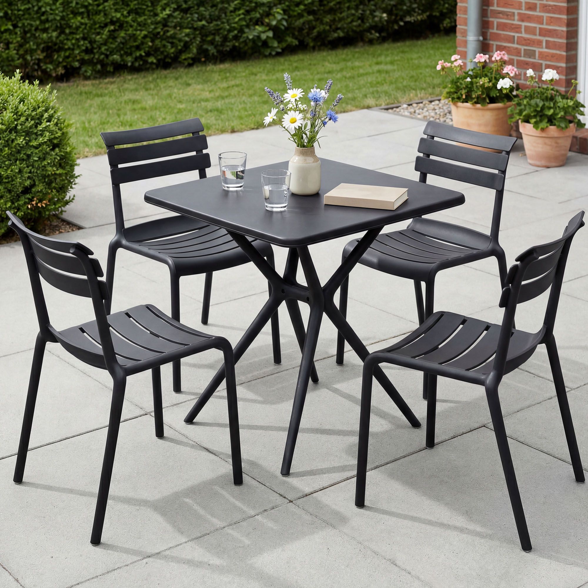 Conjunto de Muebles de Jardín Vela con 4 Sillas