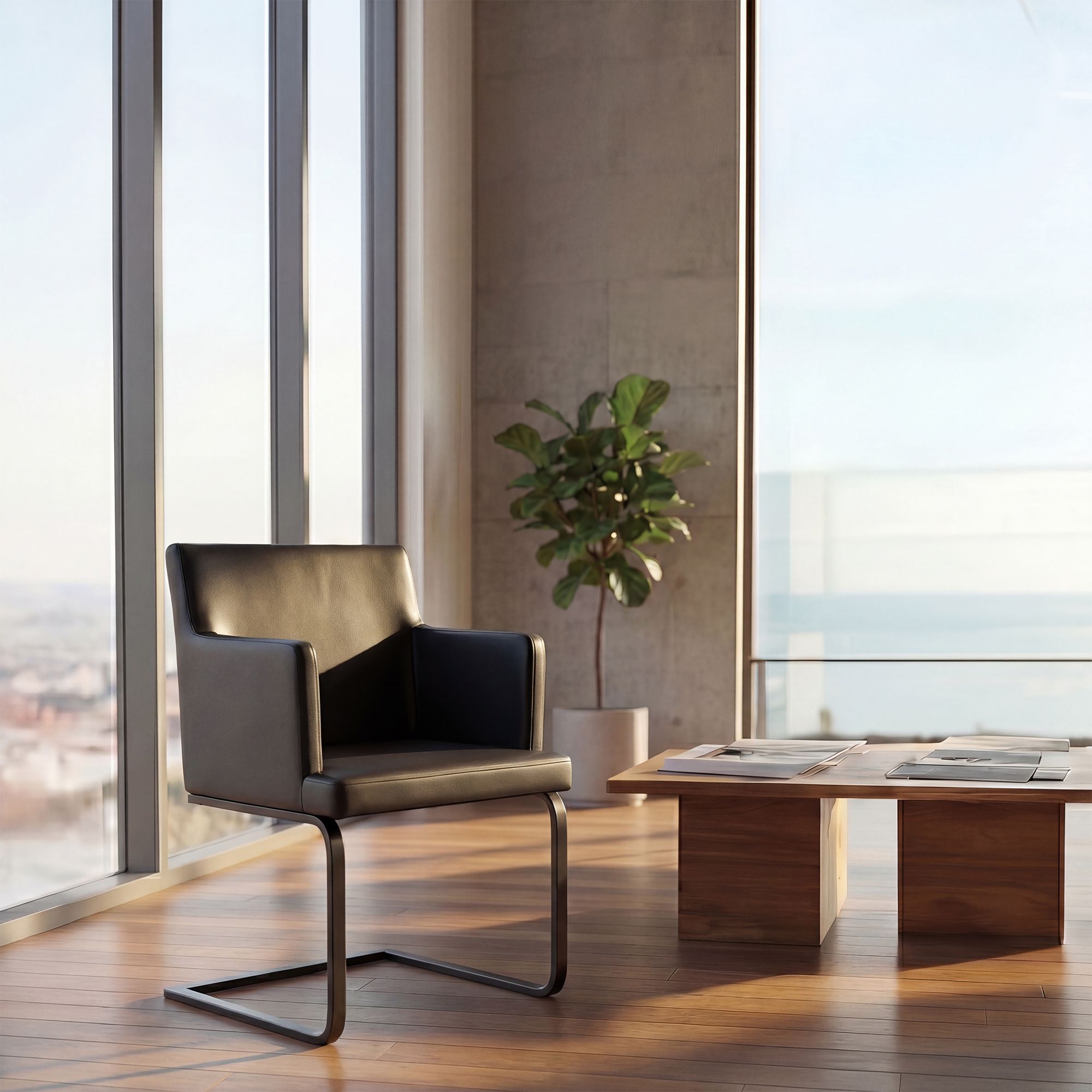 Silla de comedor Zavor en cuero sintético: diseño moderno y fácil de limpiar, ideal para cualquier hogar