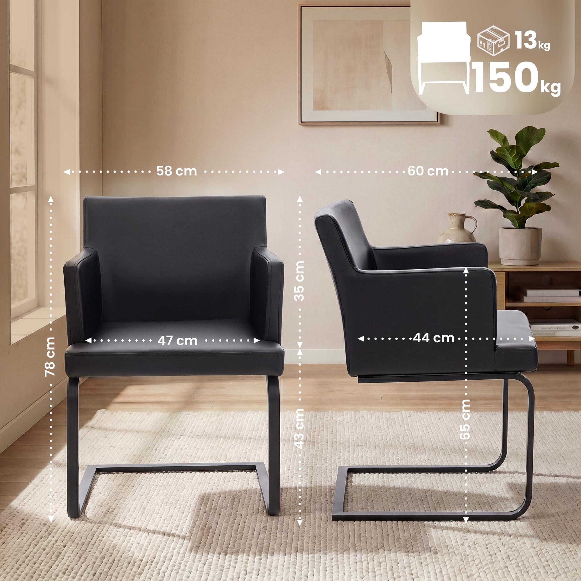 Silla de comedor Zavor en cuero sintético: diseño moderno y fácil de limpiar, ideal para cualquier hogar
