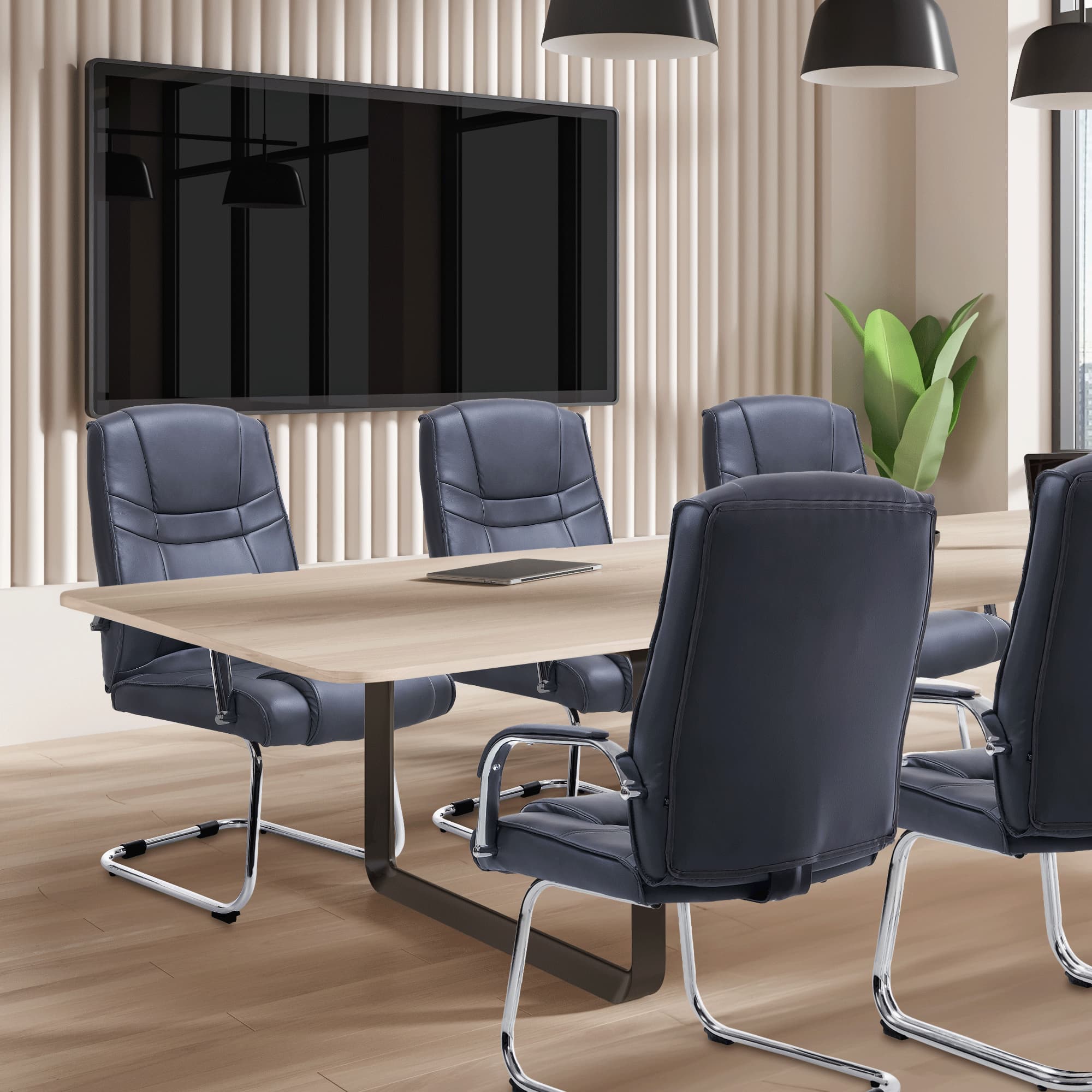 Set de 2 sillas cantilever XXL Attila en polipiel