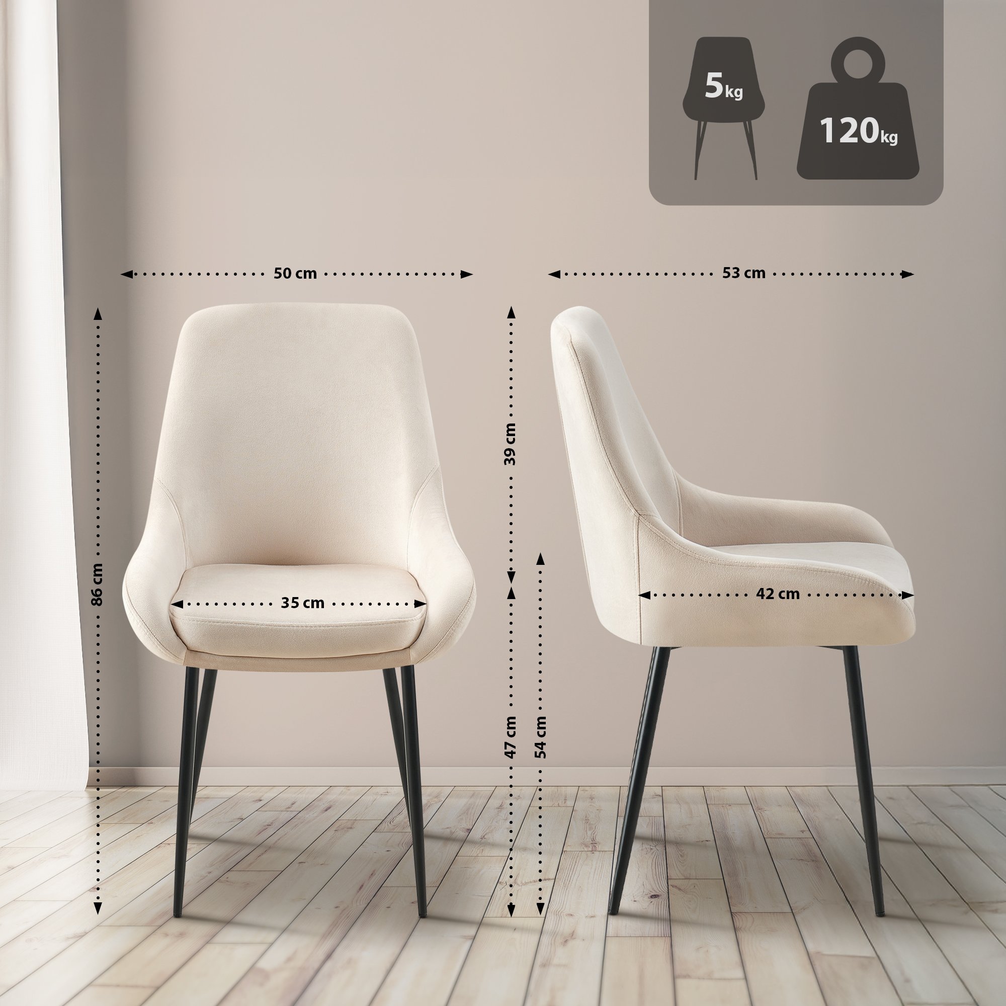 Silla de comedor Elmira Terciopelo