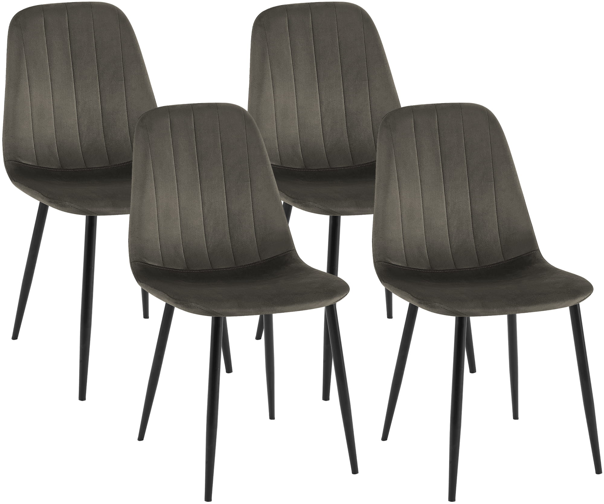 Juego de 4 sillas de comedor Baxter de terciopelo