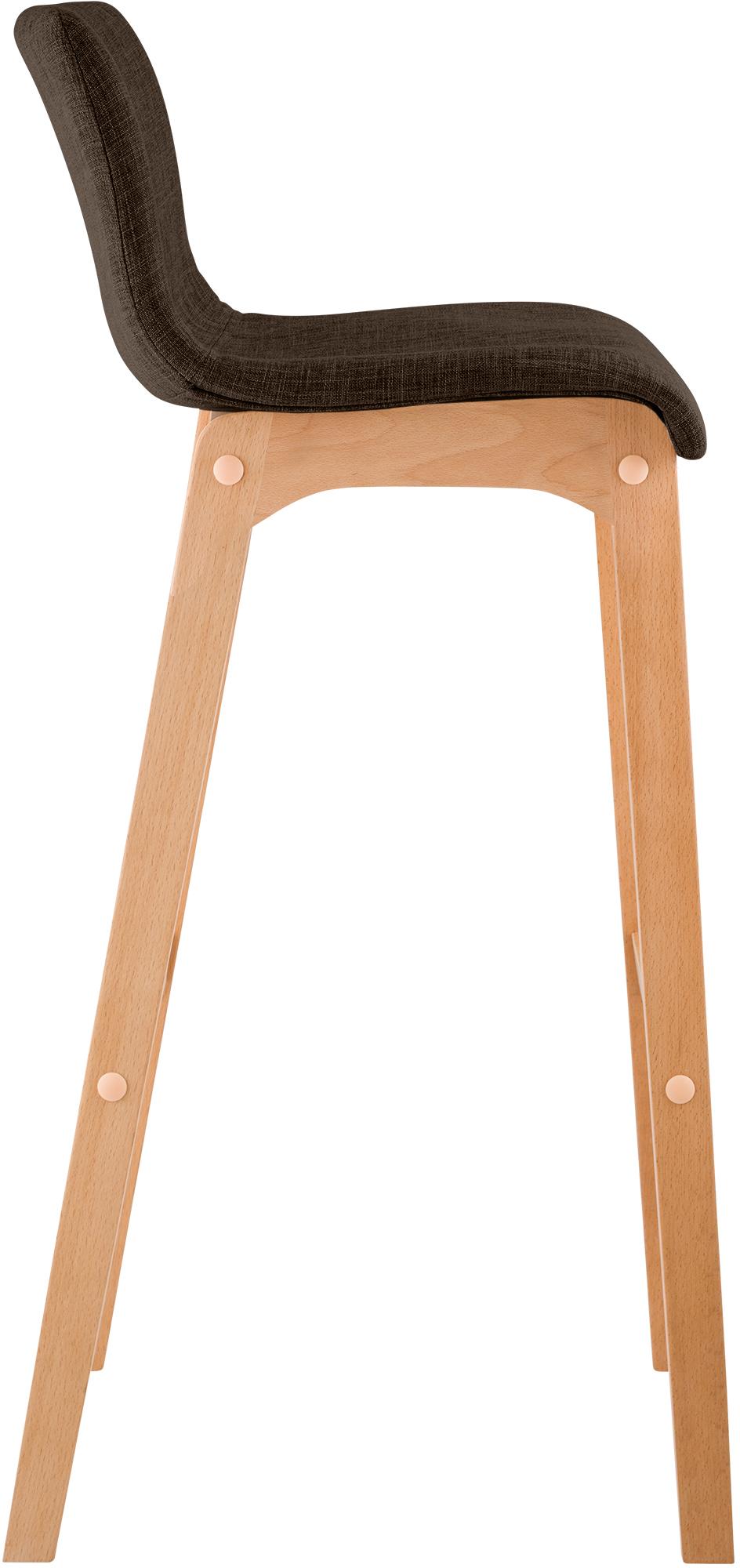 Taburete de bar Hover de tela con base de cuatro patas en color Natura