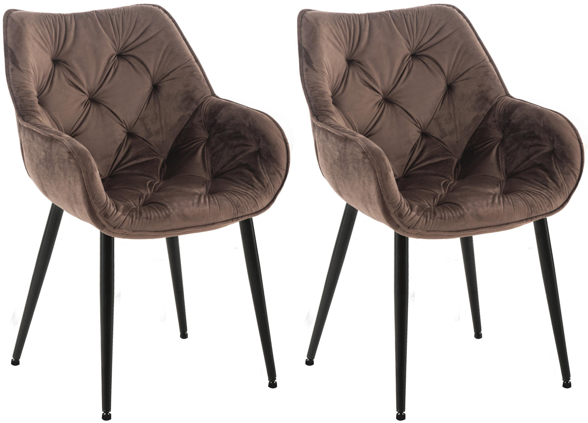 Set de 2 Sillas de comedor Tanna en terciopelo