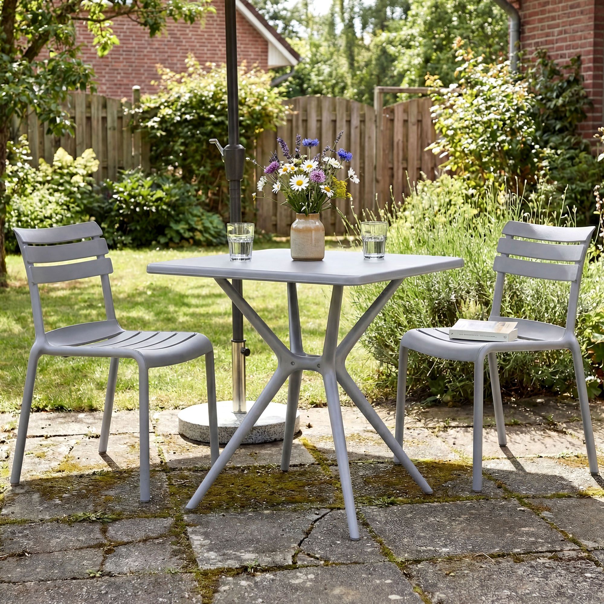 Conjunto de muebles de jardín Vela con 2 sillas