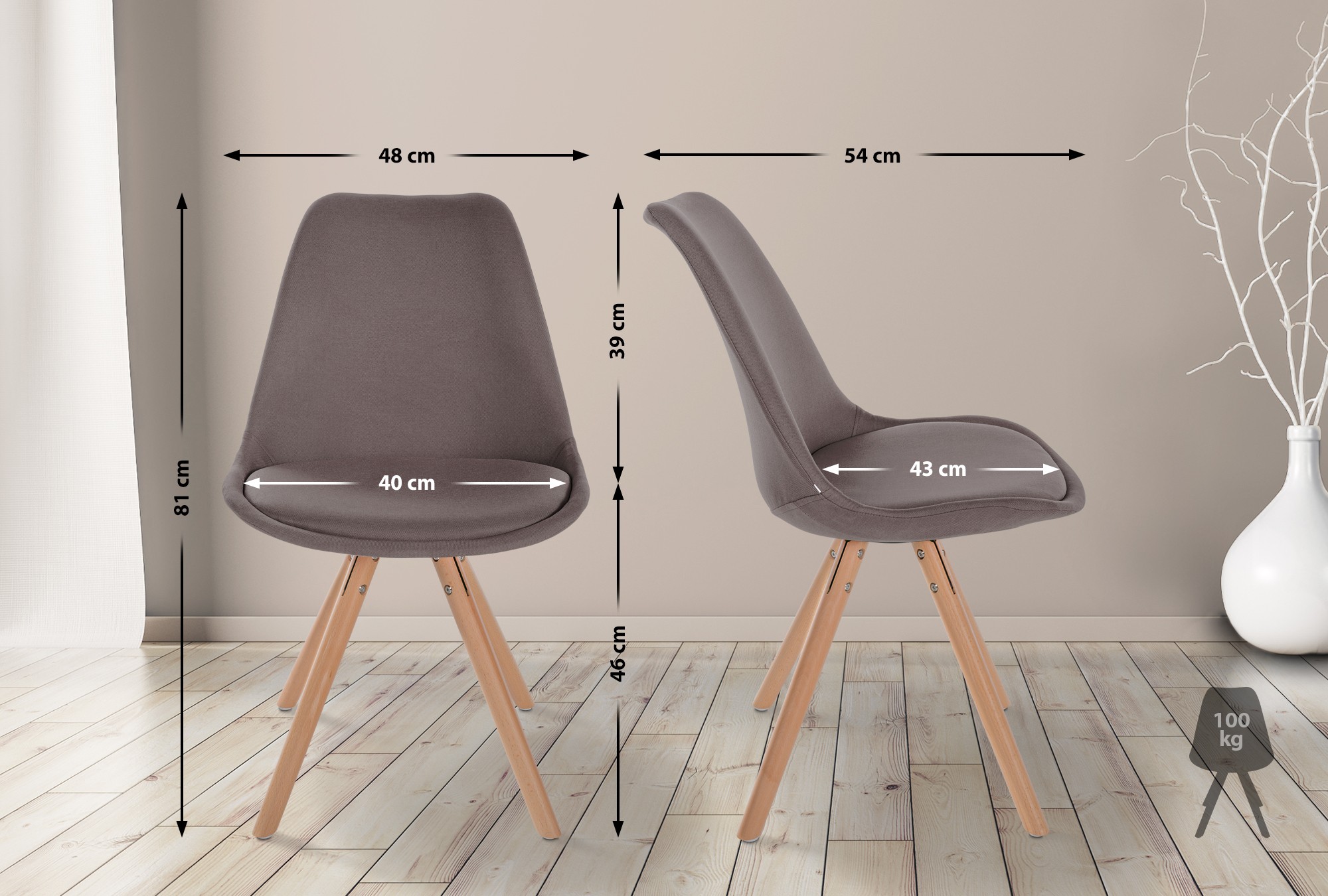 Set de 4 Butacas de salón Sofia en tela