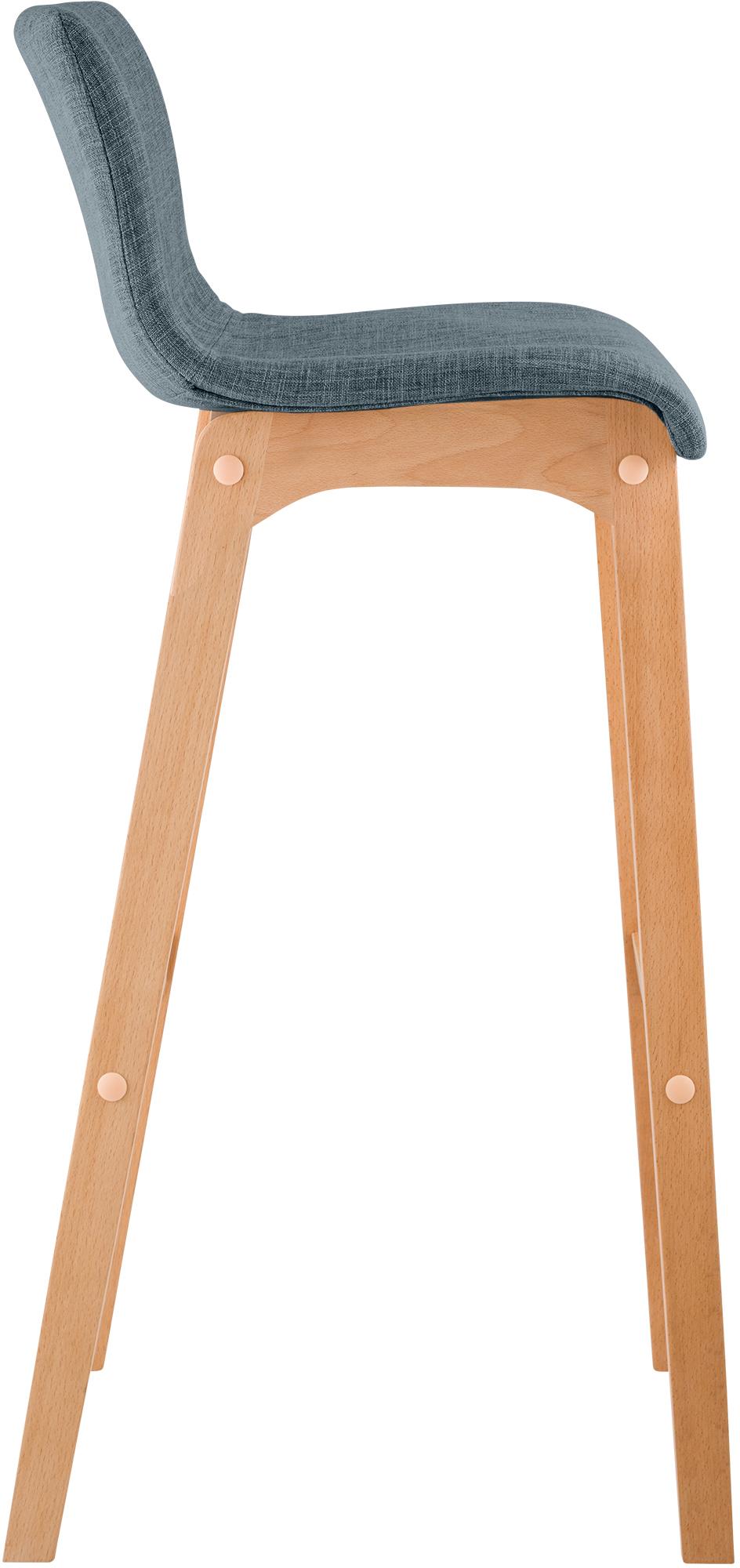 Taburete de bar Hover de tela con base de cuatro patas en color Natura