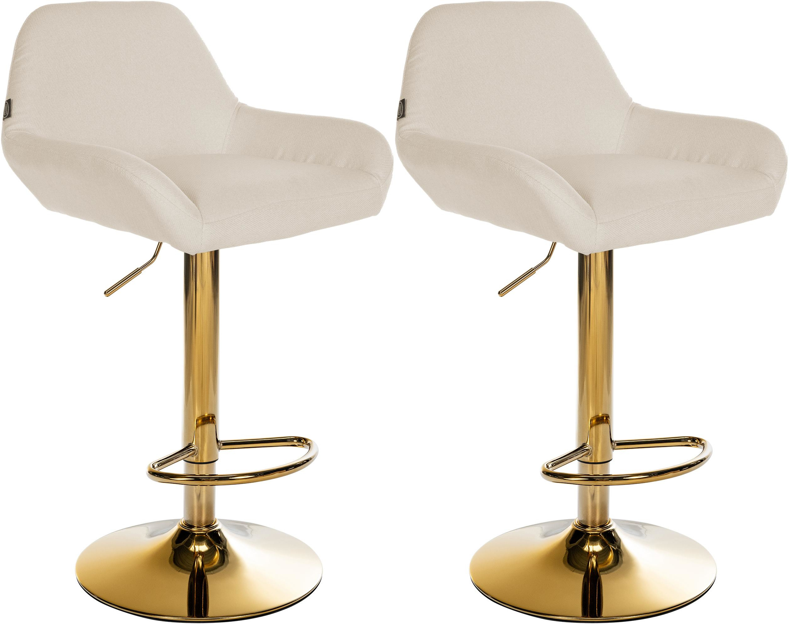 Lote de 2 taburetes de bar Braga Gold tela