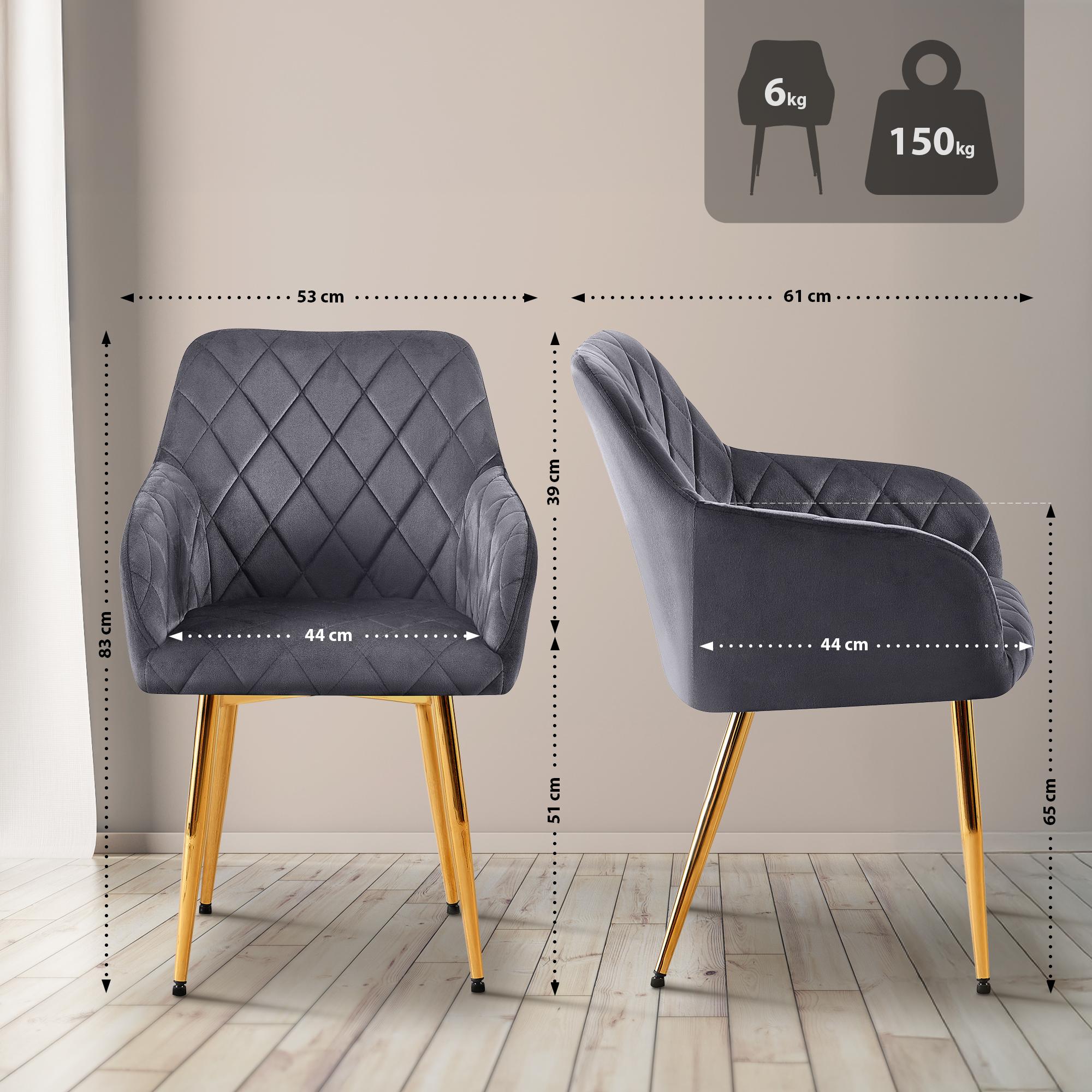 Silla de comedor Monett terciopelo