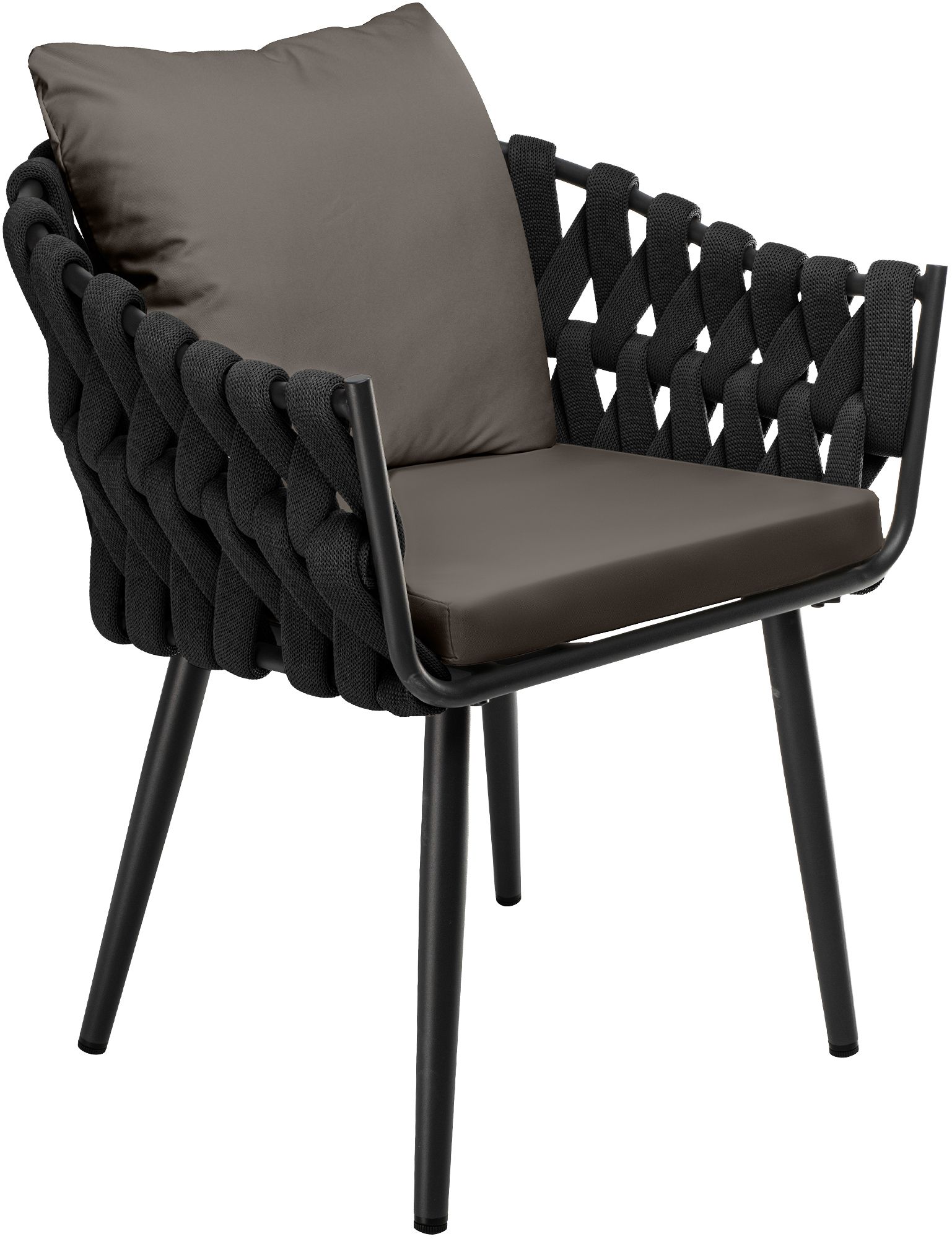 Sillón de jardín Naxos antracita con cojín de asiento