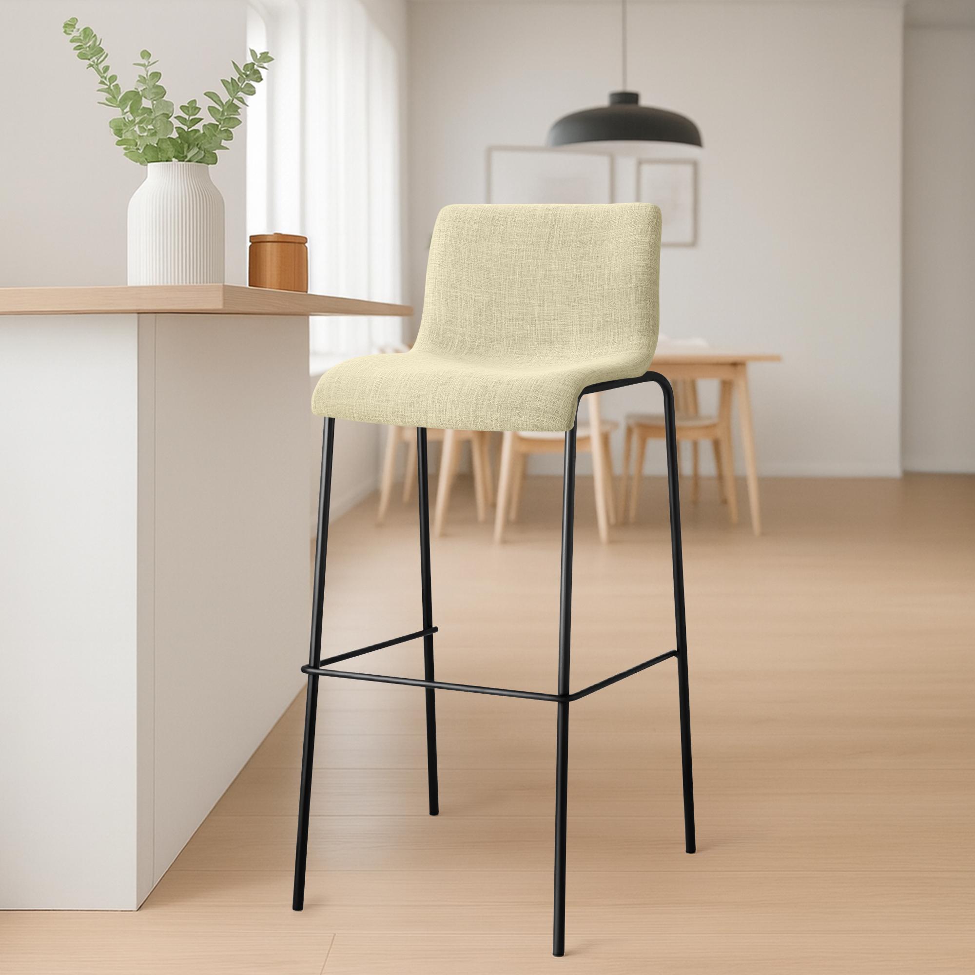 Taburete de bar Hover de tela con base de cuatro patas