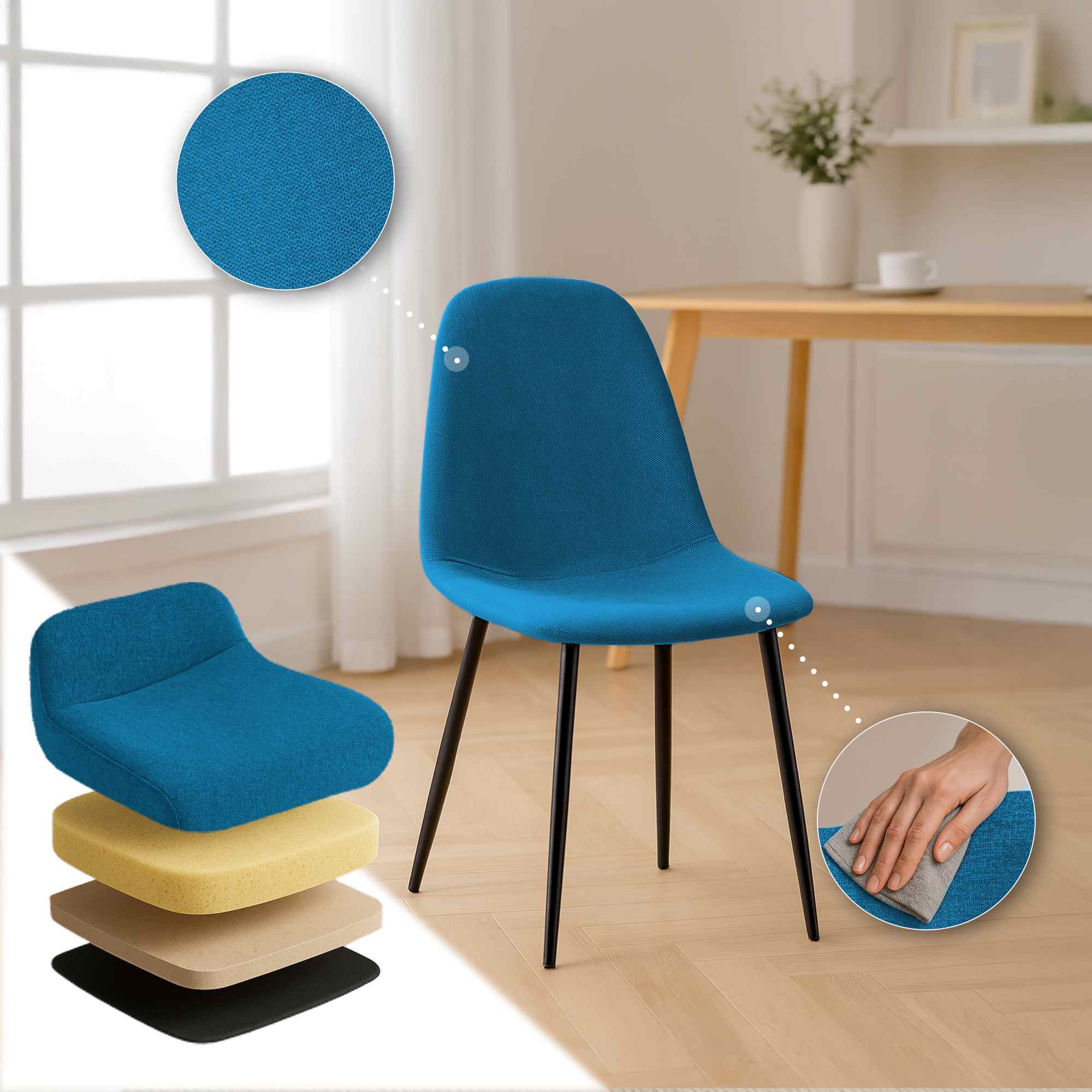 Conjunto de 4 sillas de comedor Napier