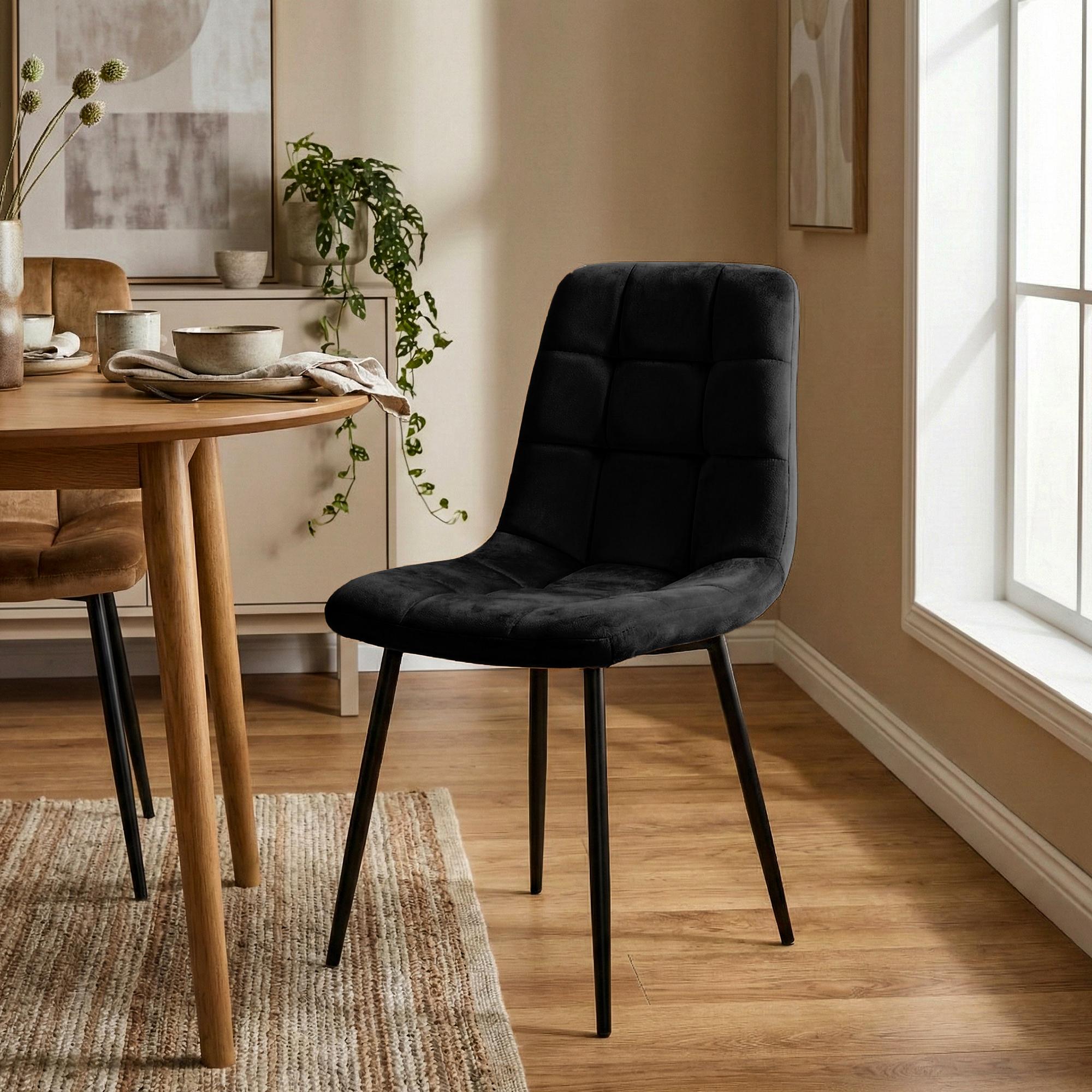 Silla de comedor Antibes tapizada en terciopelo