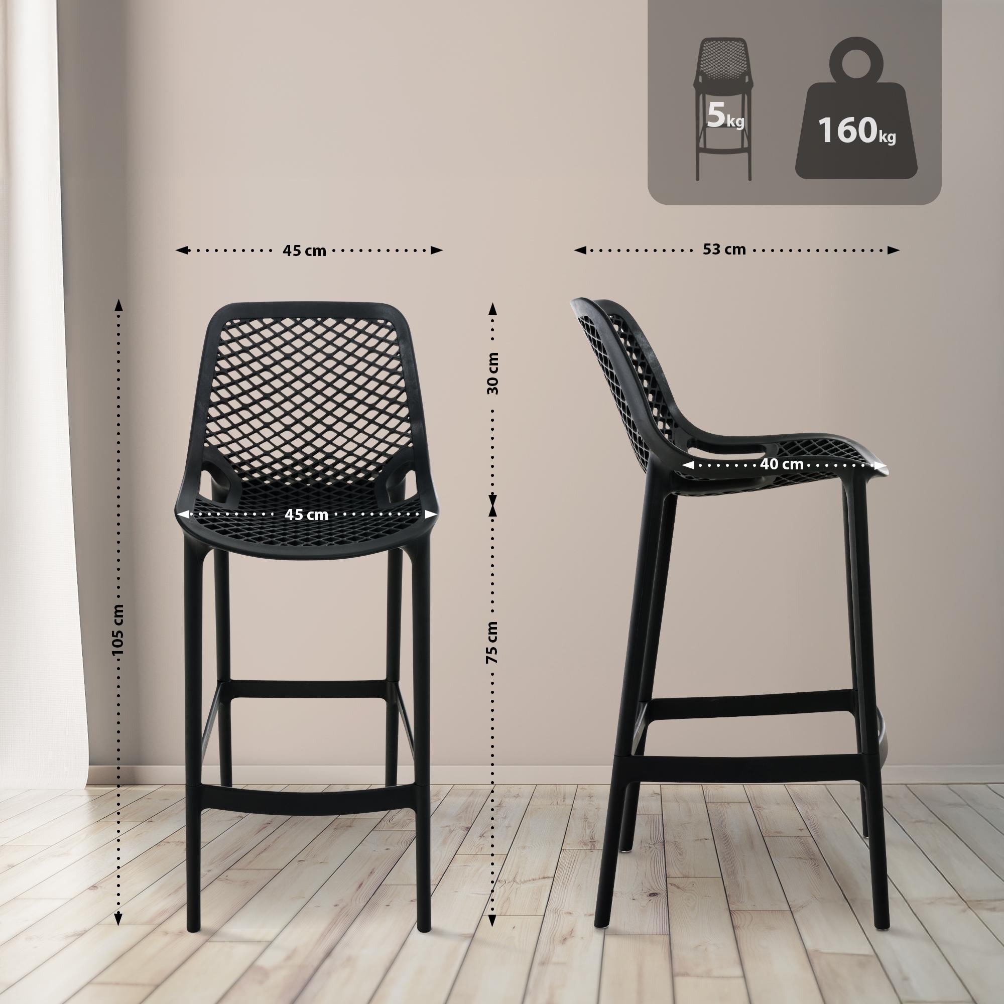 Juego de 2 taburetes de bar para exterior Air