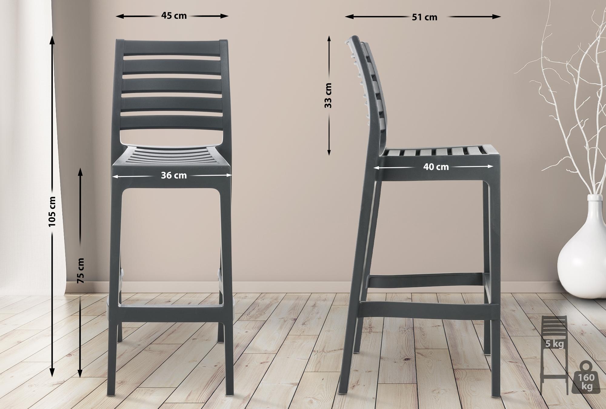 Set de 4 taburetes de bar Ares