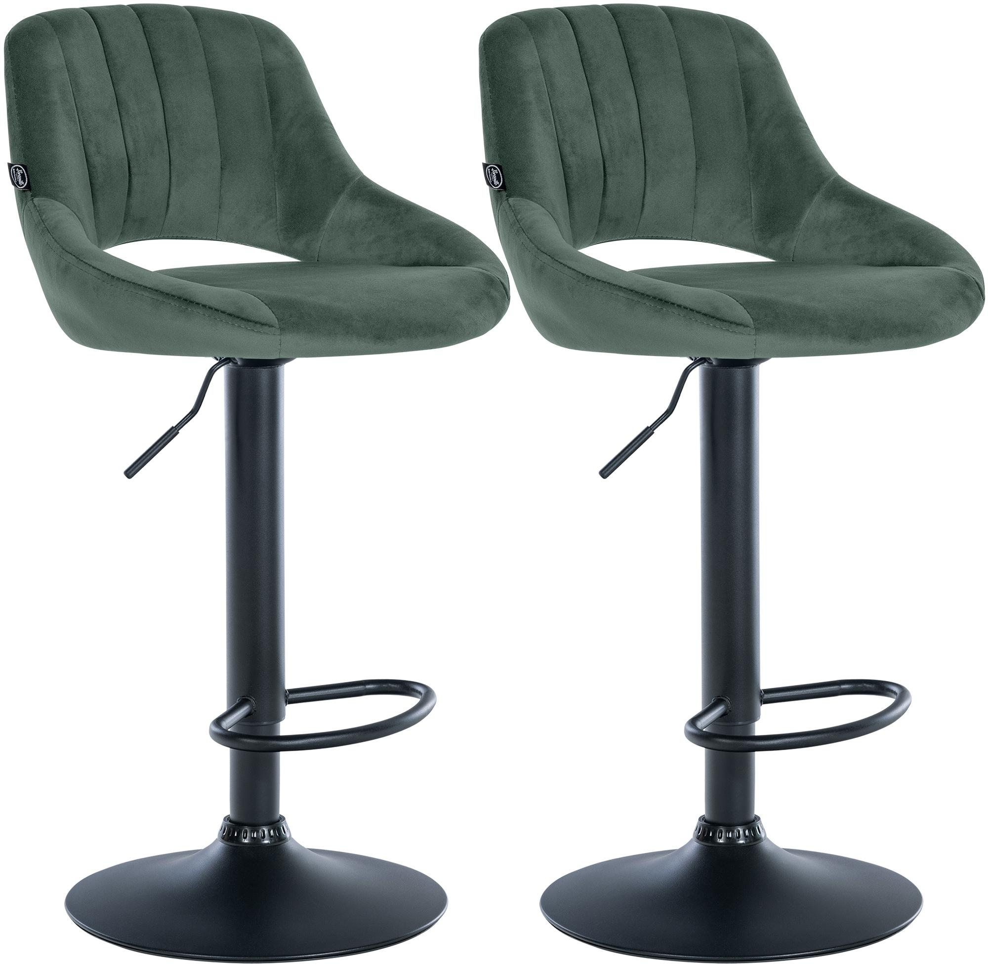 Juego de 2 taburetes de bar Milet de terciopelo