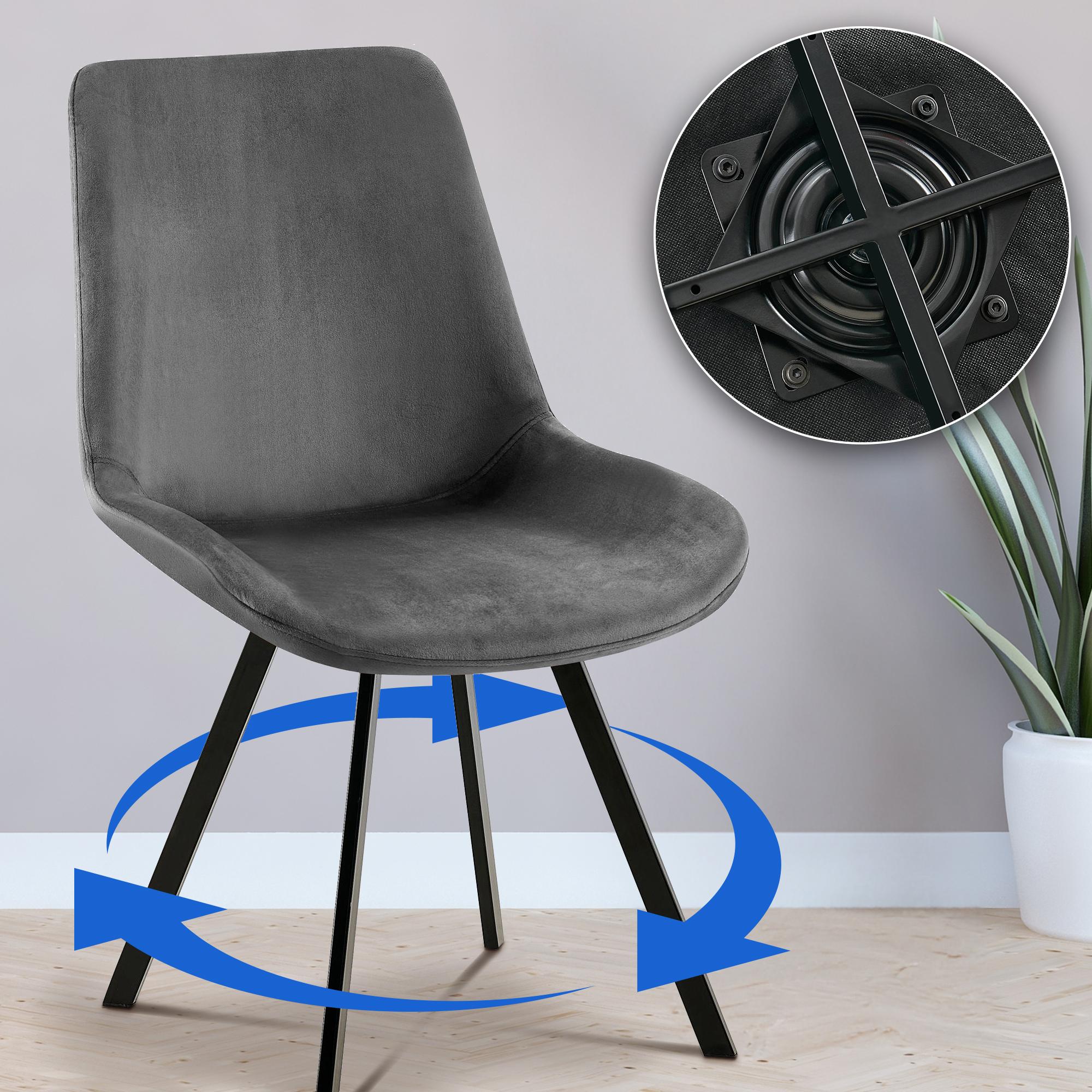 Silla de comedor Lewes de terciopelo