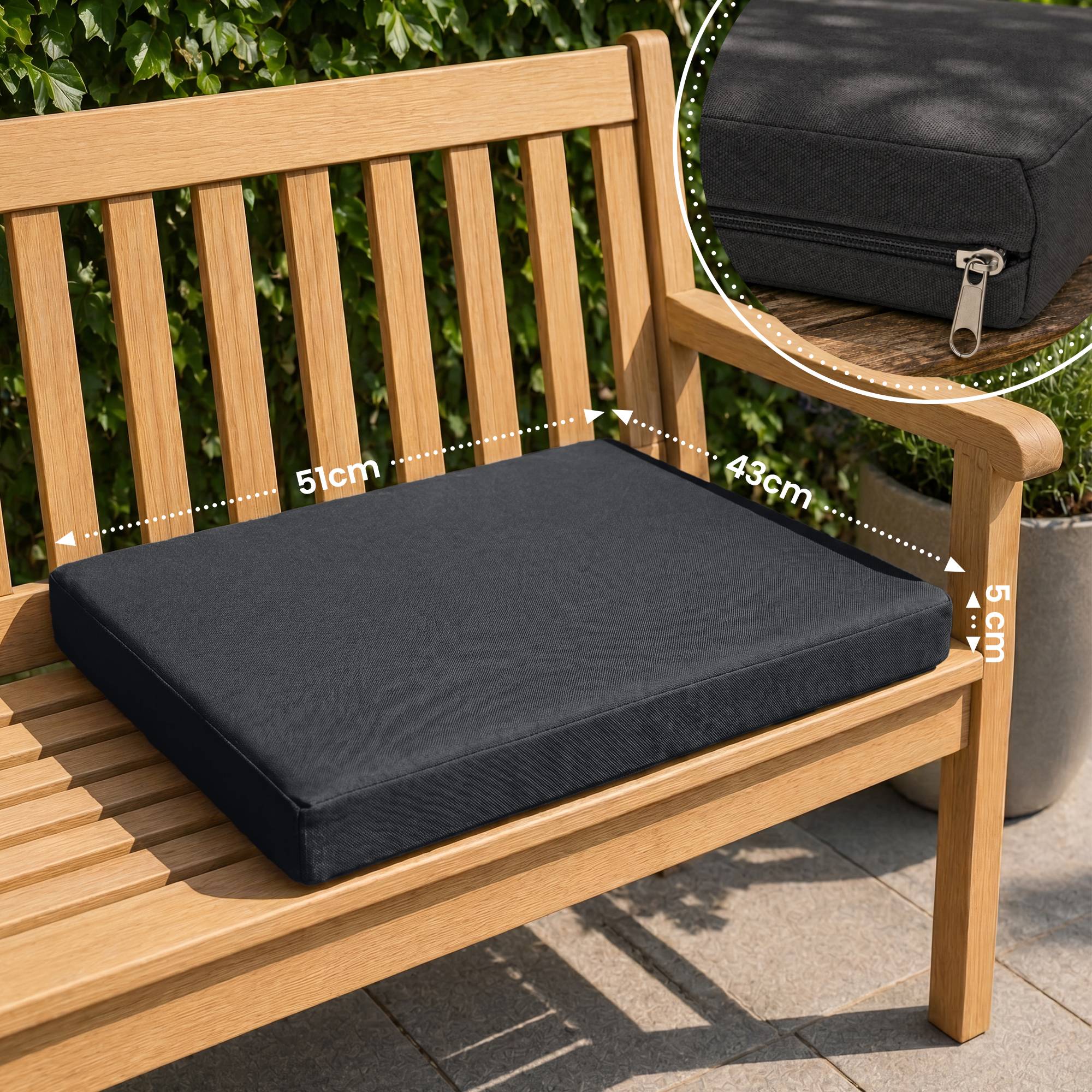 Cojín para silla de jardín Lotta, cómodo, resistente y fácil de limpiar