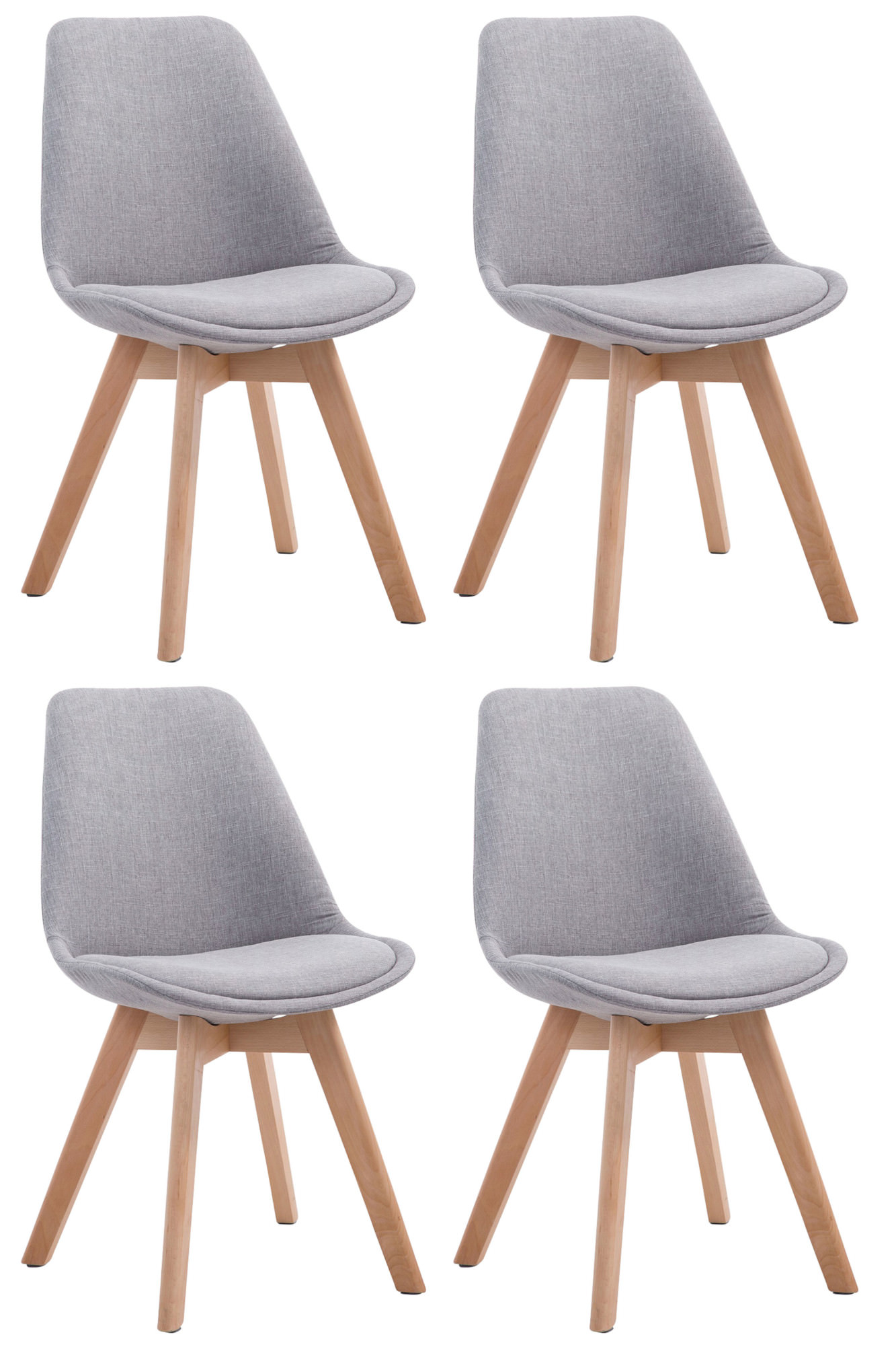 Set de 4 Sillas Borneo para comedor en tela