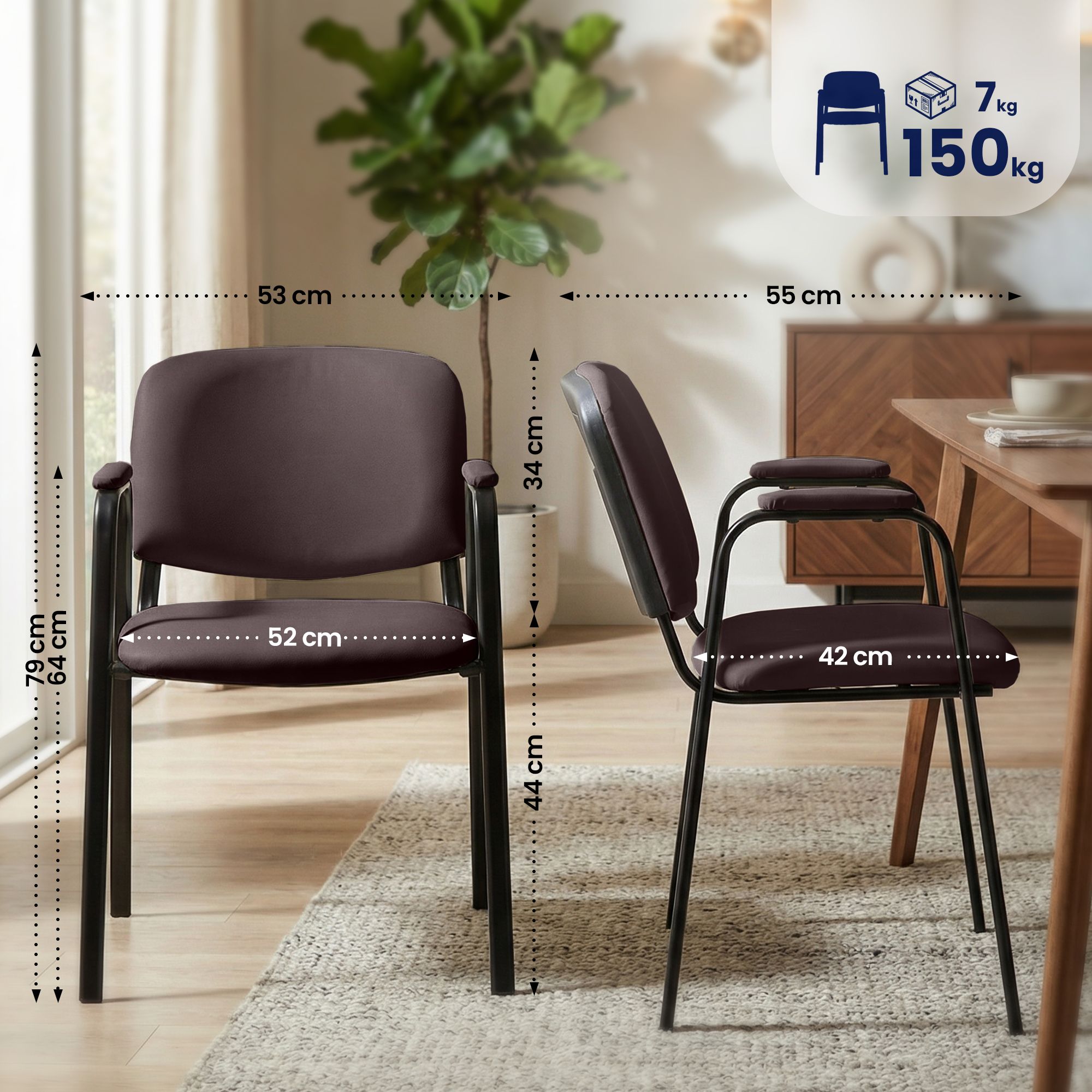 Silla apilable Ken Pro de polipiel